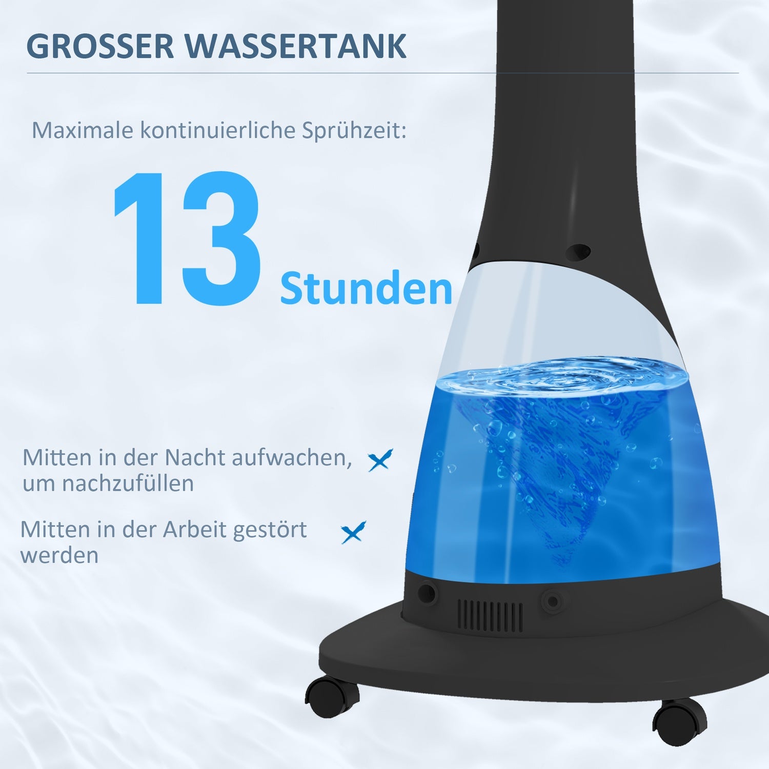 Chladicí ventilátor s mlžením, dálkovým ovládáním a nádrží 3 l, 90 W, 125 cm