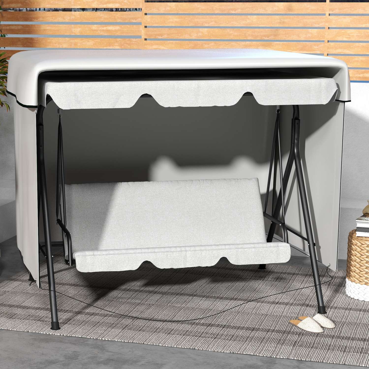 Vattentät UV-beständig trädgårdsmöbler Presenningskåpa, rektangulär, 215x155x150 cm