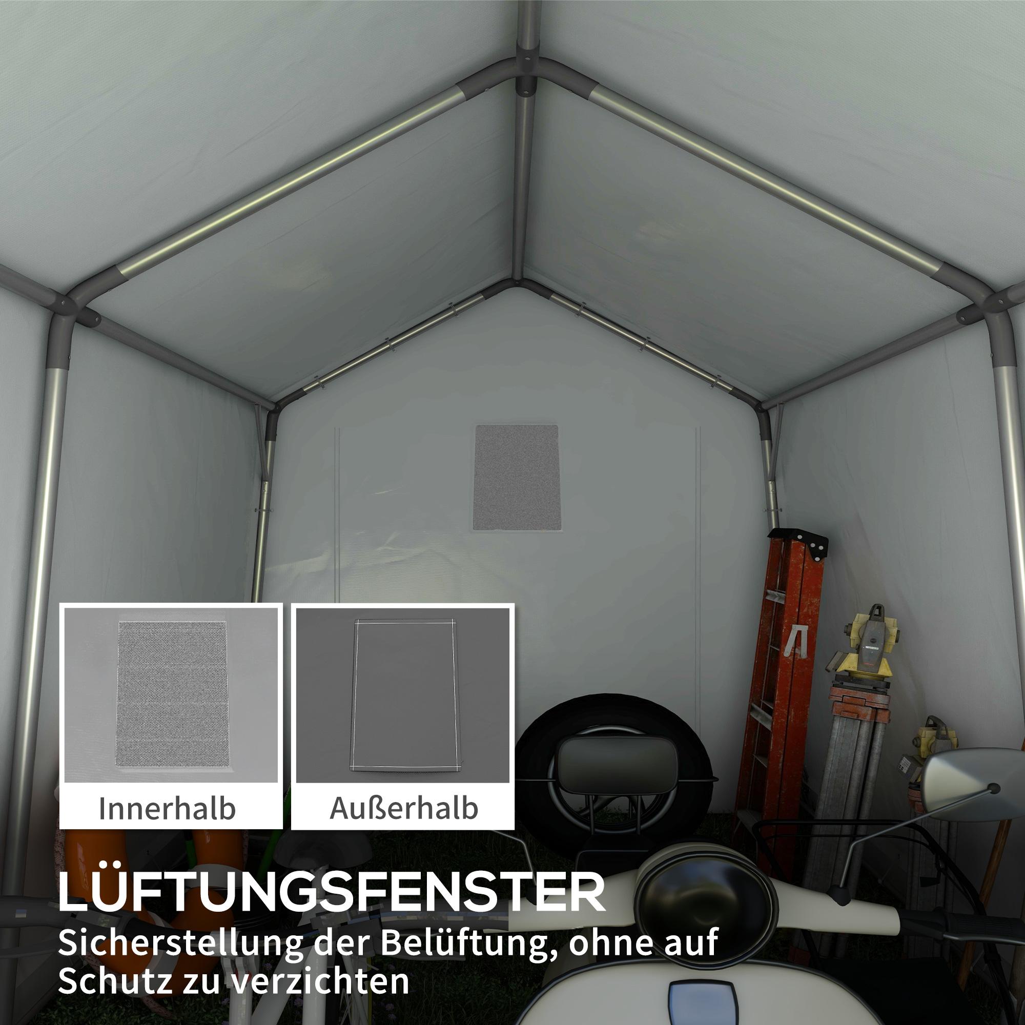Vattentätt carporttält 3x3 m med rulldörr, ventilation