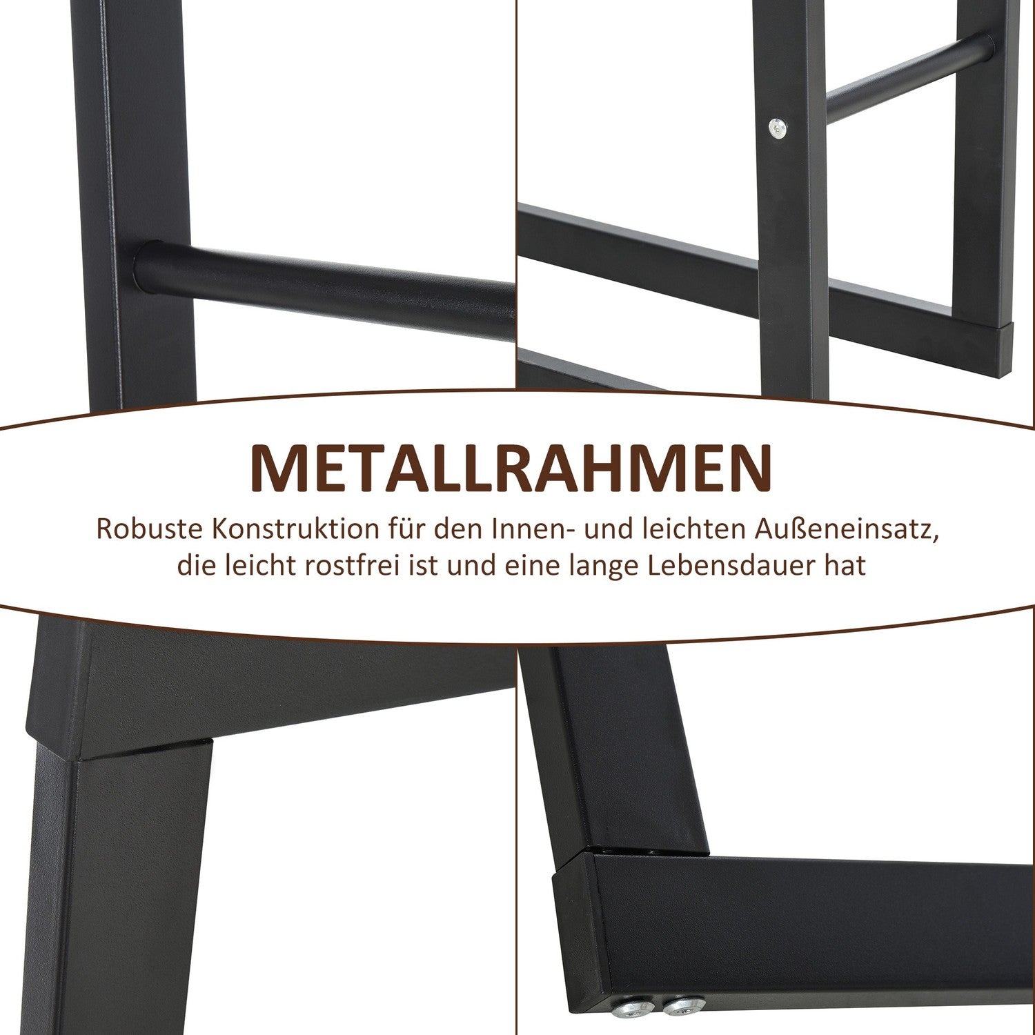 Vedställ, metall, 40x25x150 cm, rymmer upp till 100 kg