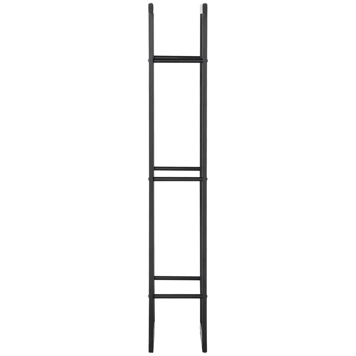 Vertikální dřevěný regál s nosností 100 kg, kovový rám, 60x25x150 cm
