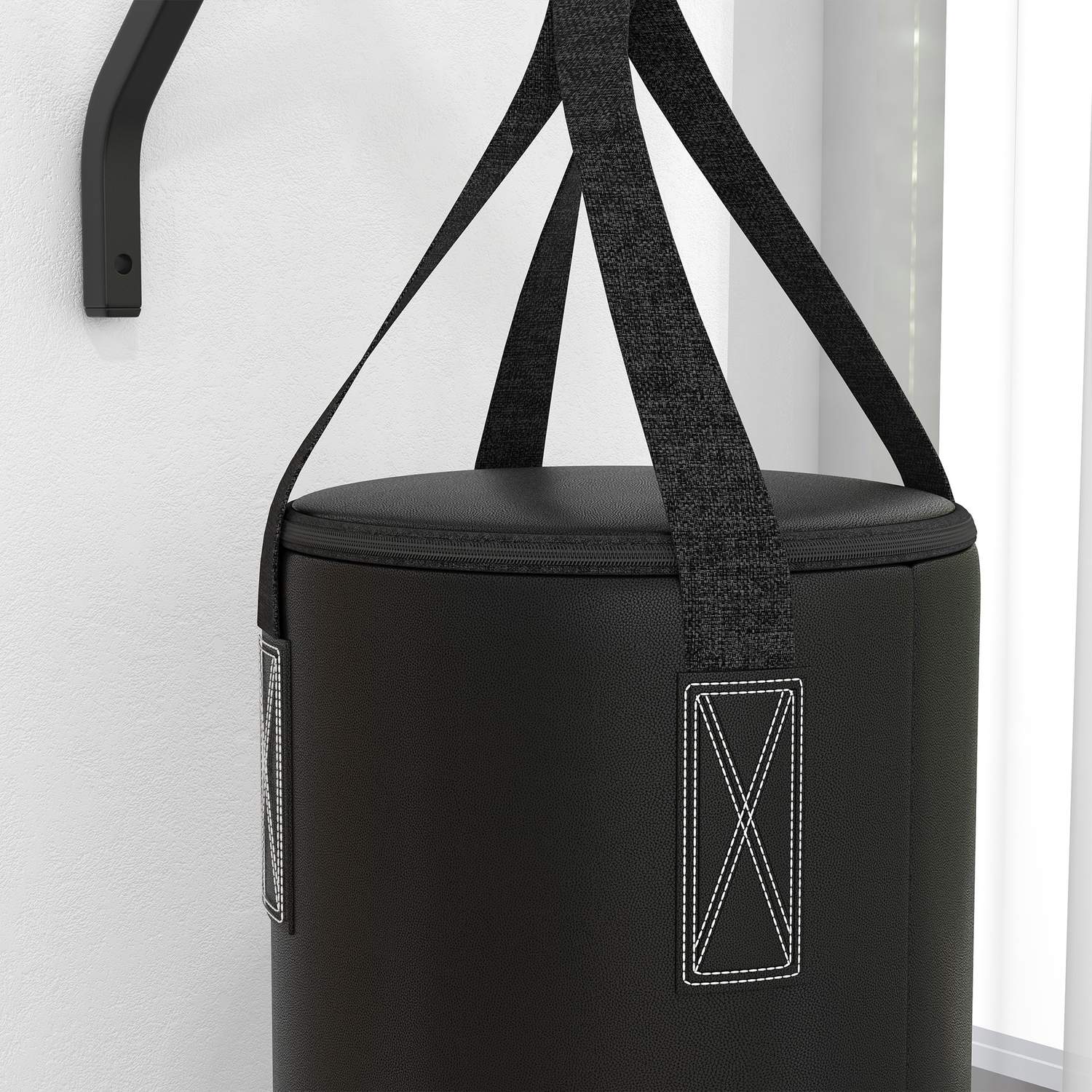 Nástěnný držák na boxovací pytel, nastavitelný ocelový stojan s rukavicemi