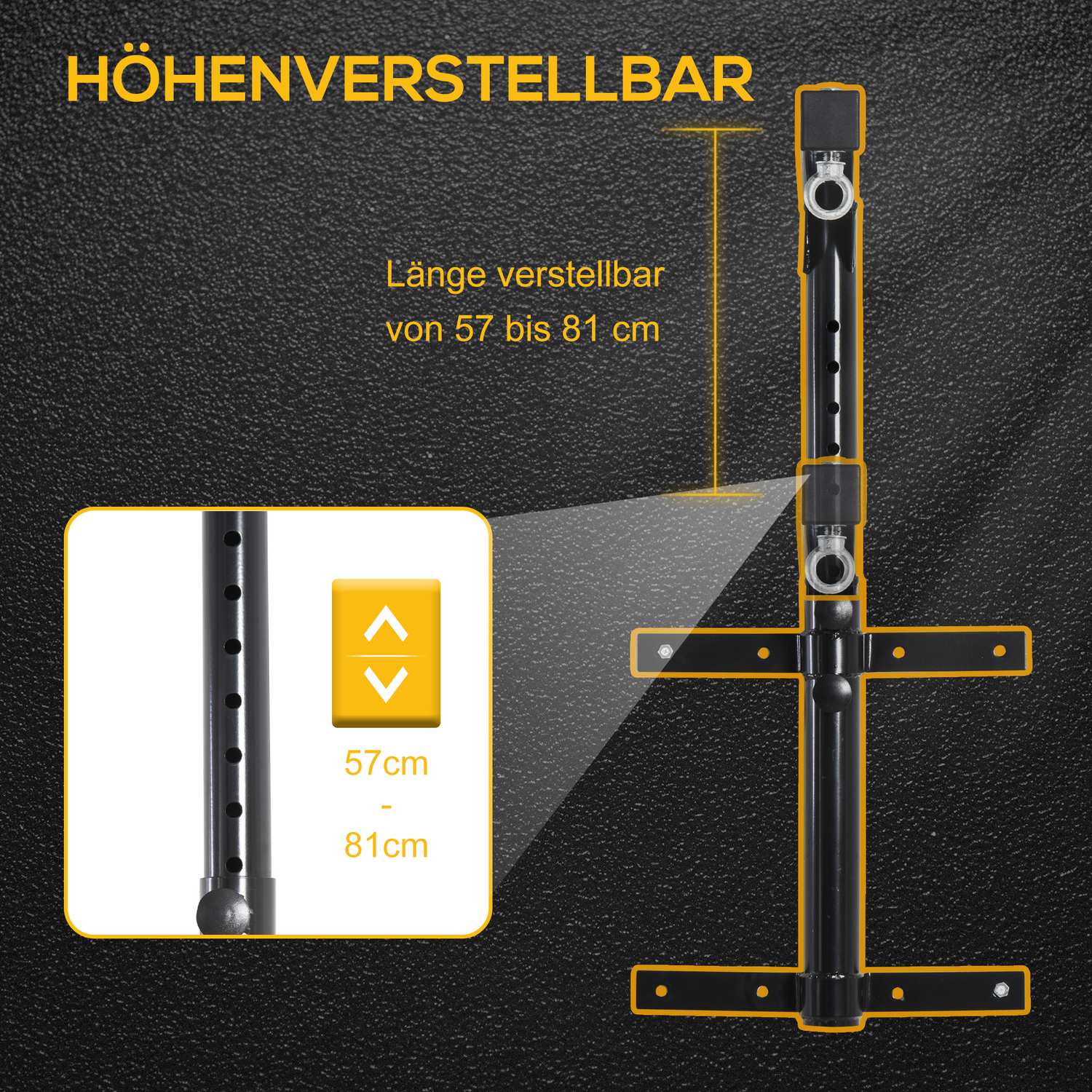 Väggmonterad boxhållare, justerbar 100 kg kapacitet