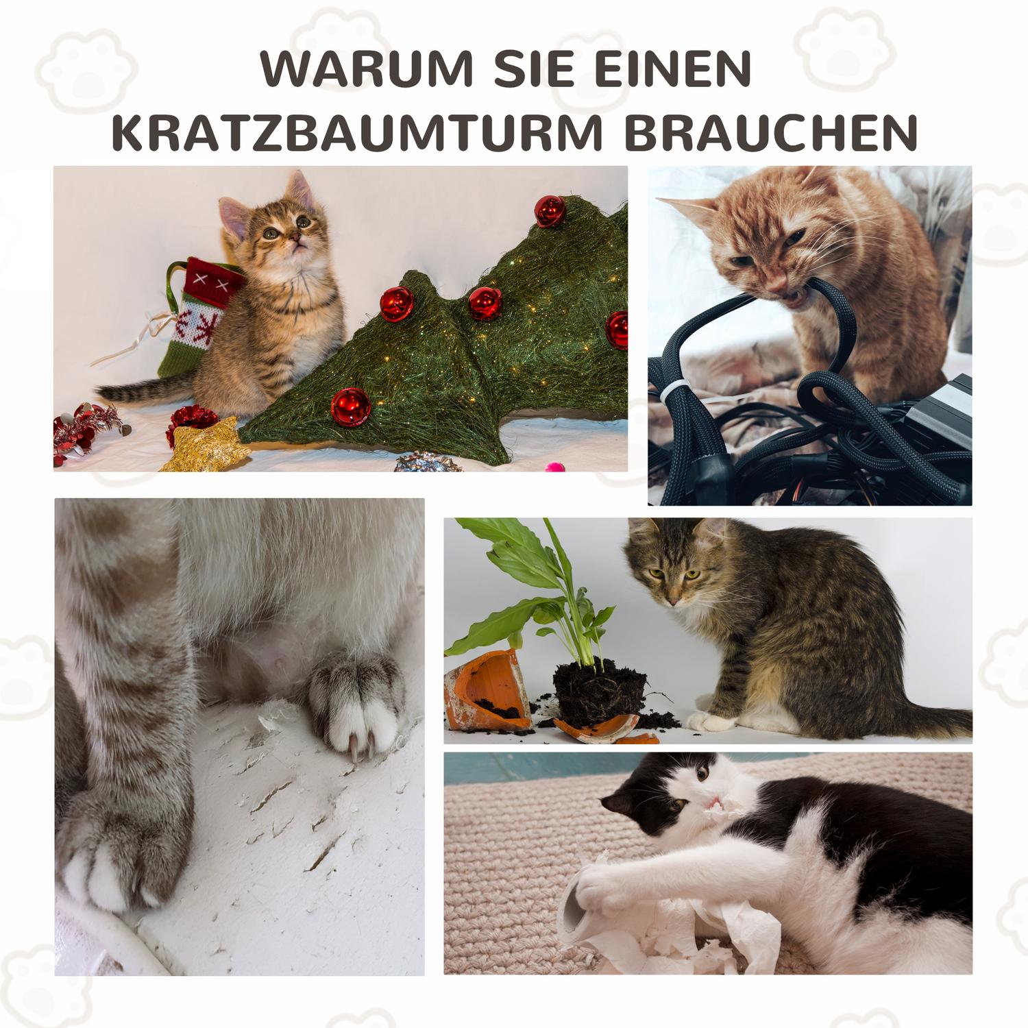 Väggmonterat kattträd med sisal skrapstolpe, naturlig