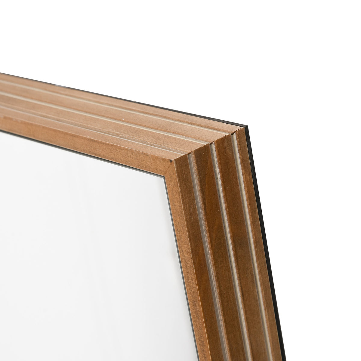Nástěnné zrcadlo 125x45 cm – dřevěný rám, přírodní povrchová úprava