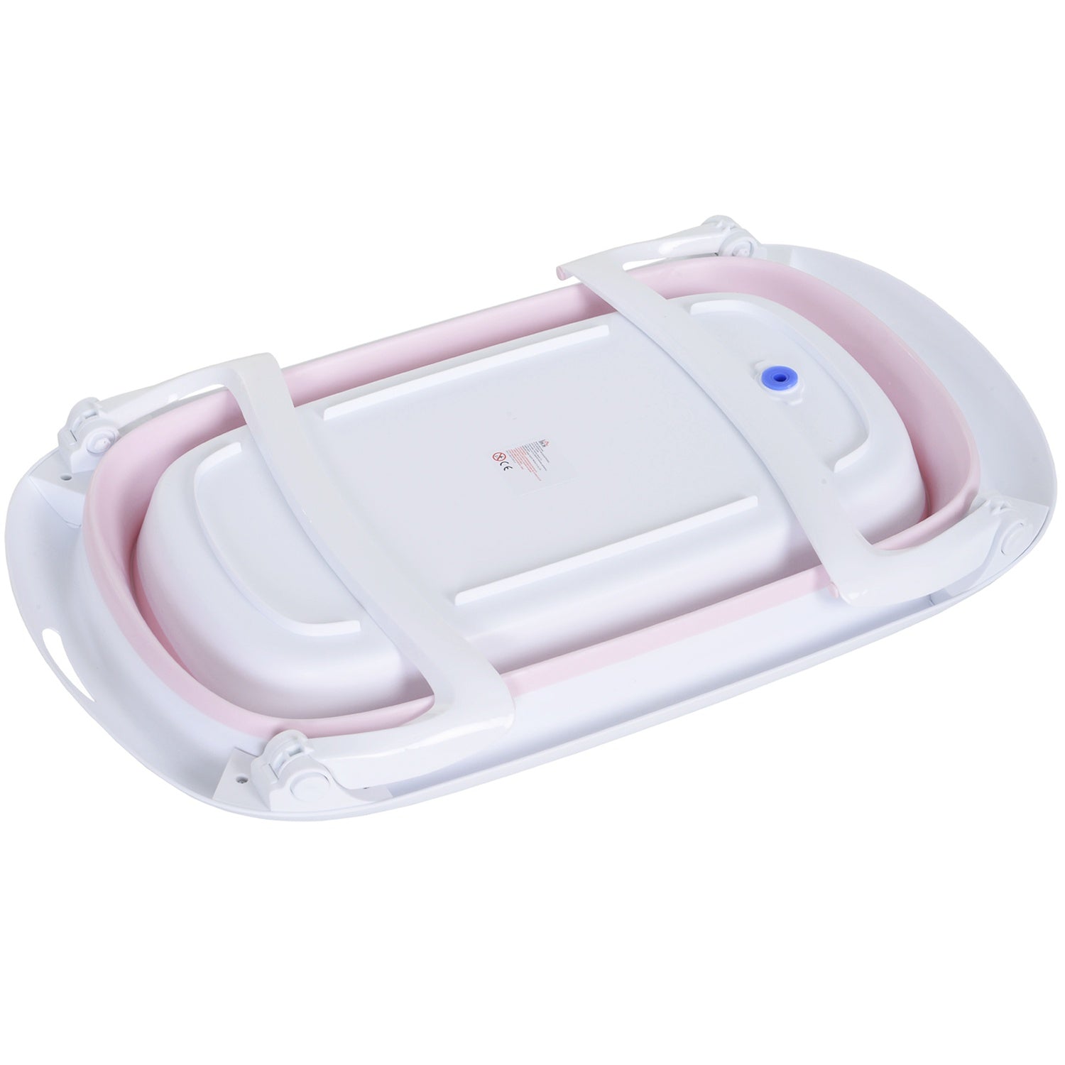 Vikbart rosa babybadkar, ergonomisk halkfri design