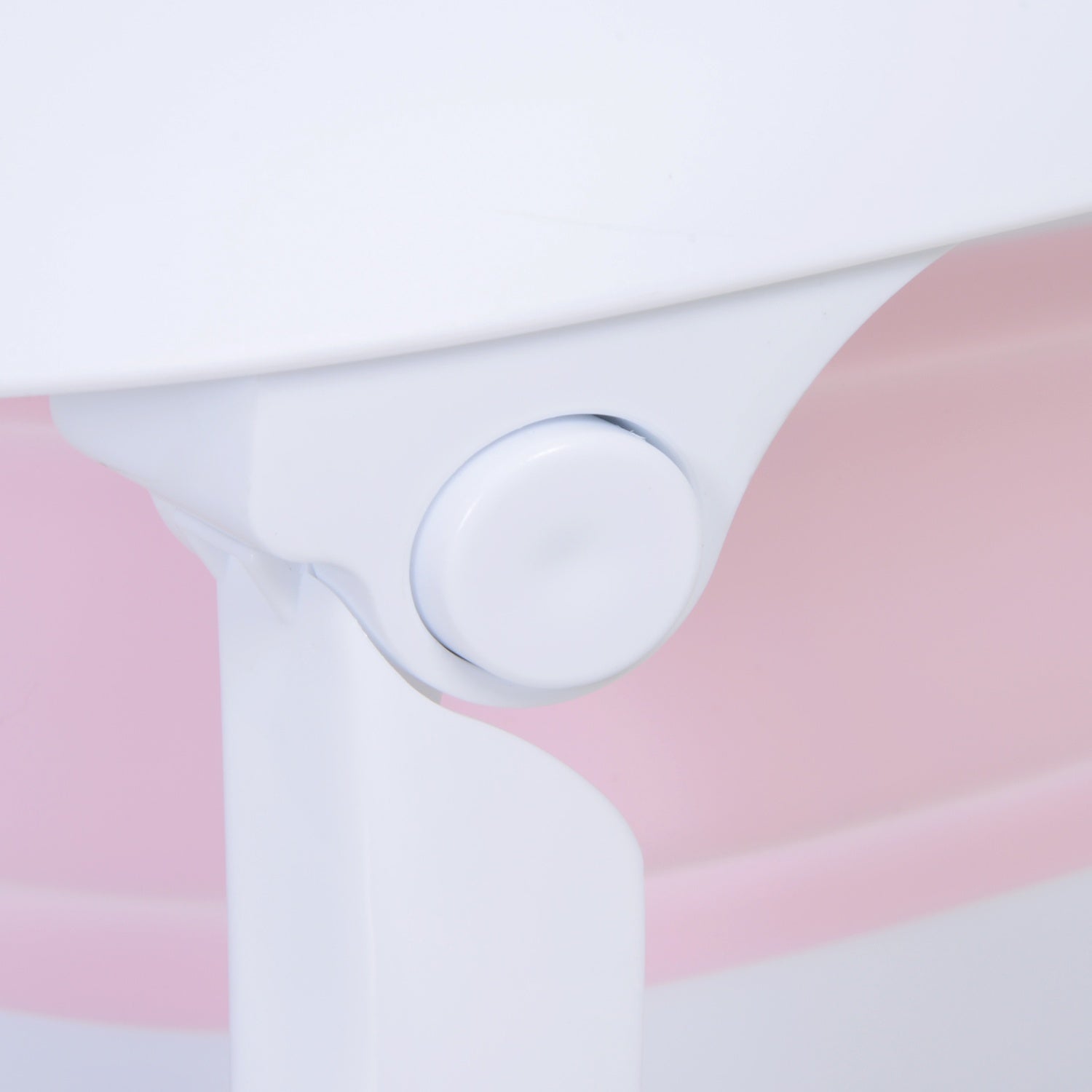 Vikbart rosa babybadkar, ergonomisk halkfri design