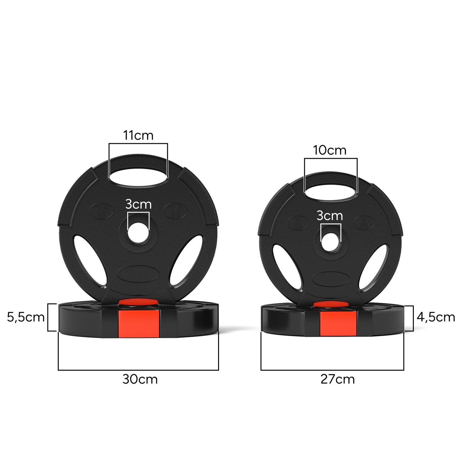 Sada závaží na činky, 2 páry kotoučů 30 mm, černá