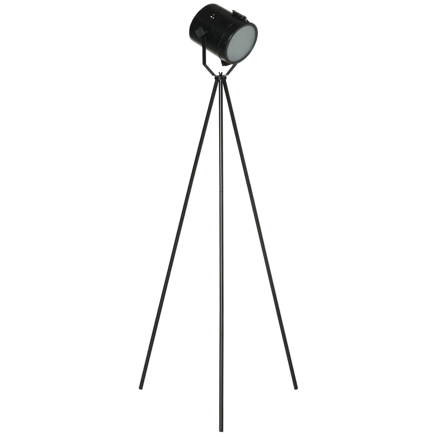 Vintage Black Metal Tripod Golvlampa, E27, Ø58x136cm