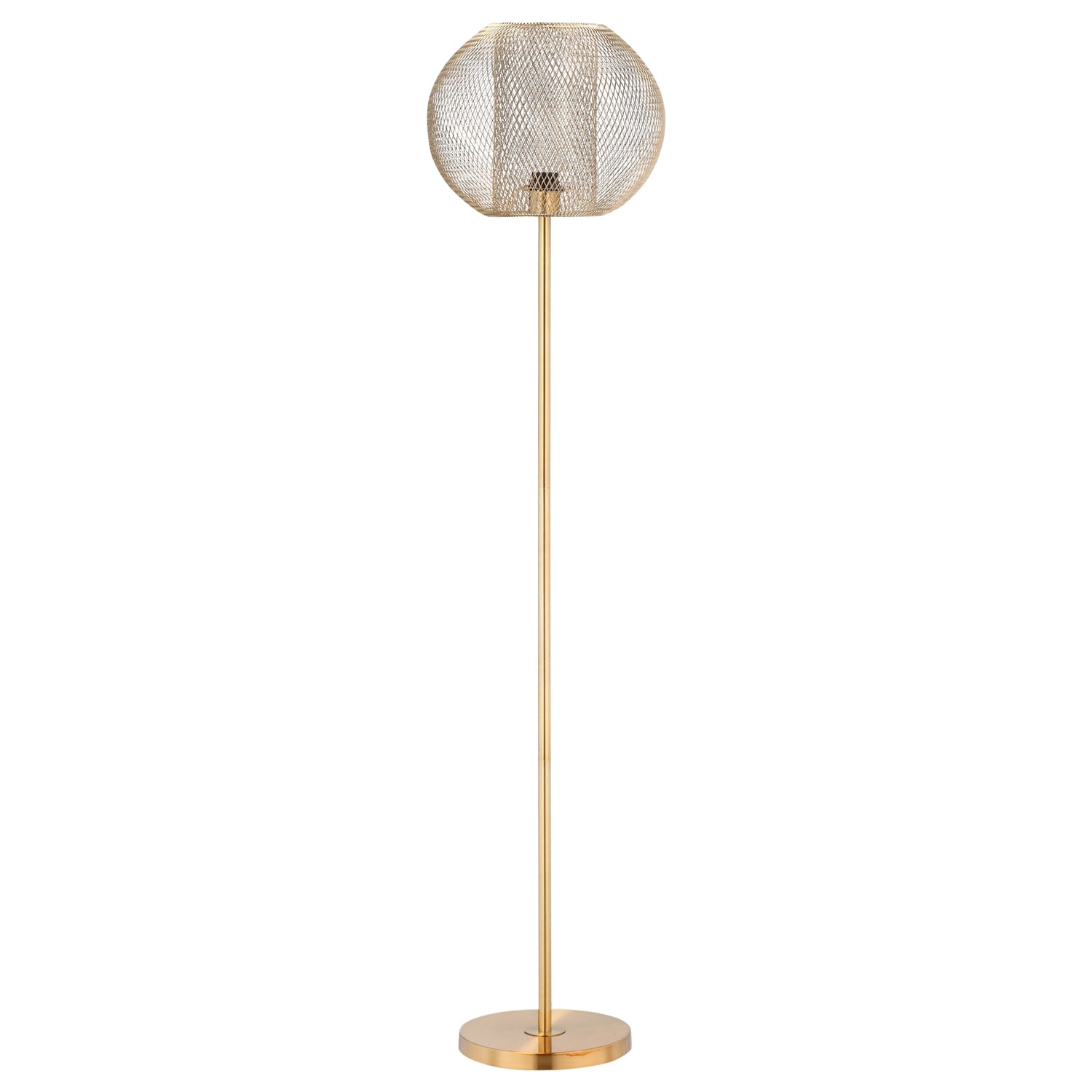 Vintage guldgolvlampa – 40W, E27, metallskärm