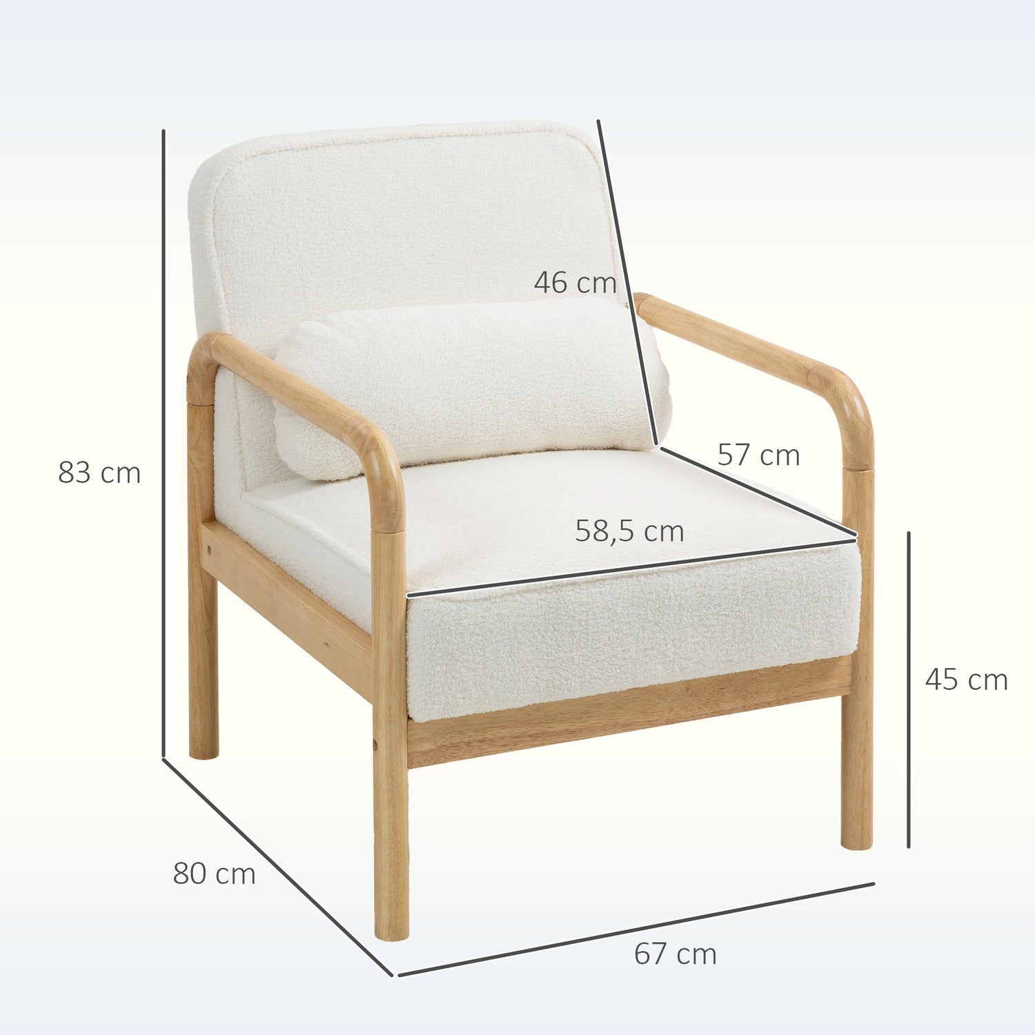 Bílé čalouněné křeslo bouclé – relaxace a čtení