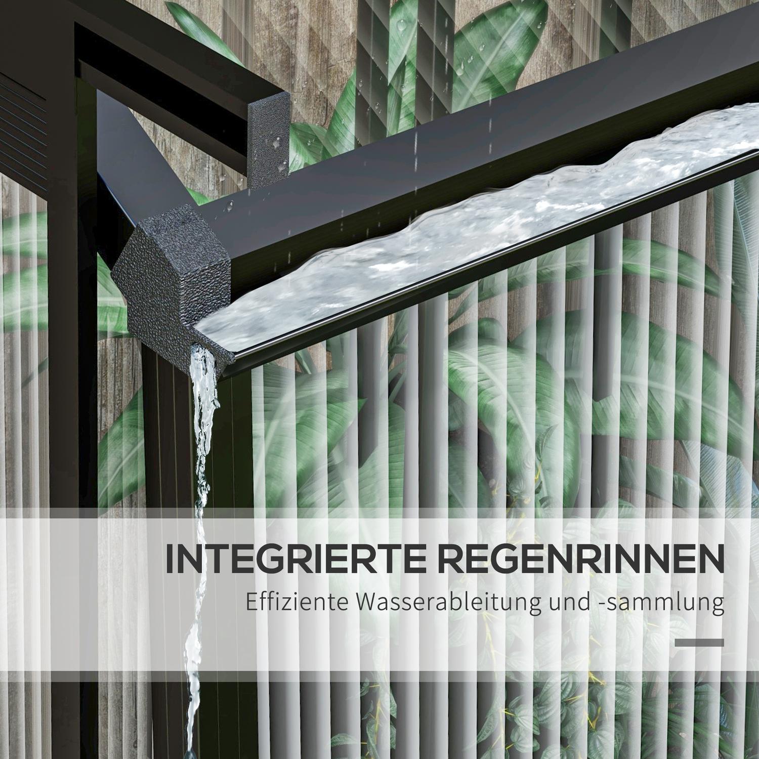 Växthus i aluminium med skjutdörr, 3,68 m², svart