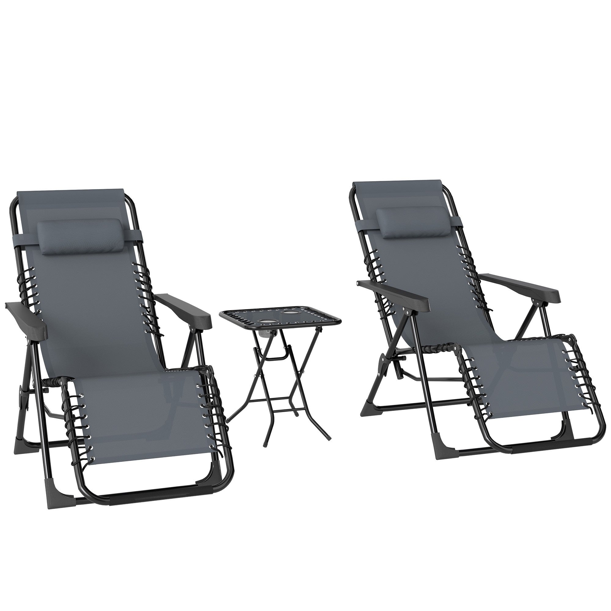 Zero Gravity-stolset med bord, justerbar lutning