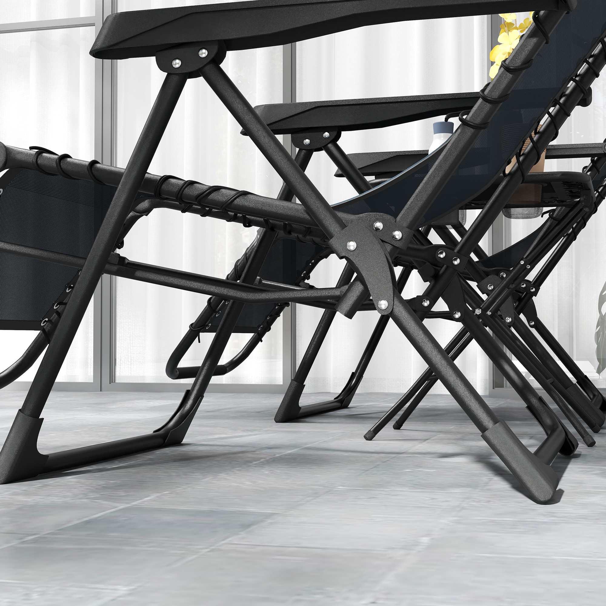 Zero Gravity-stolset med bord, justerbar lutning