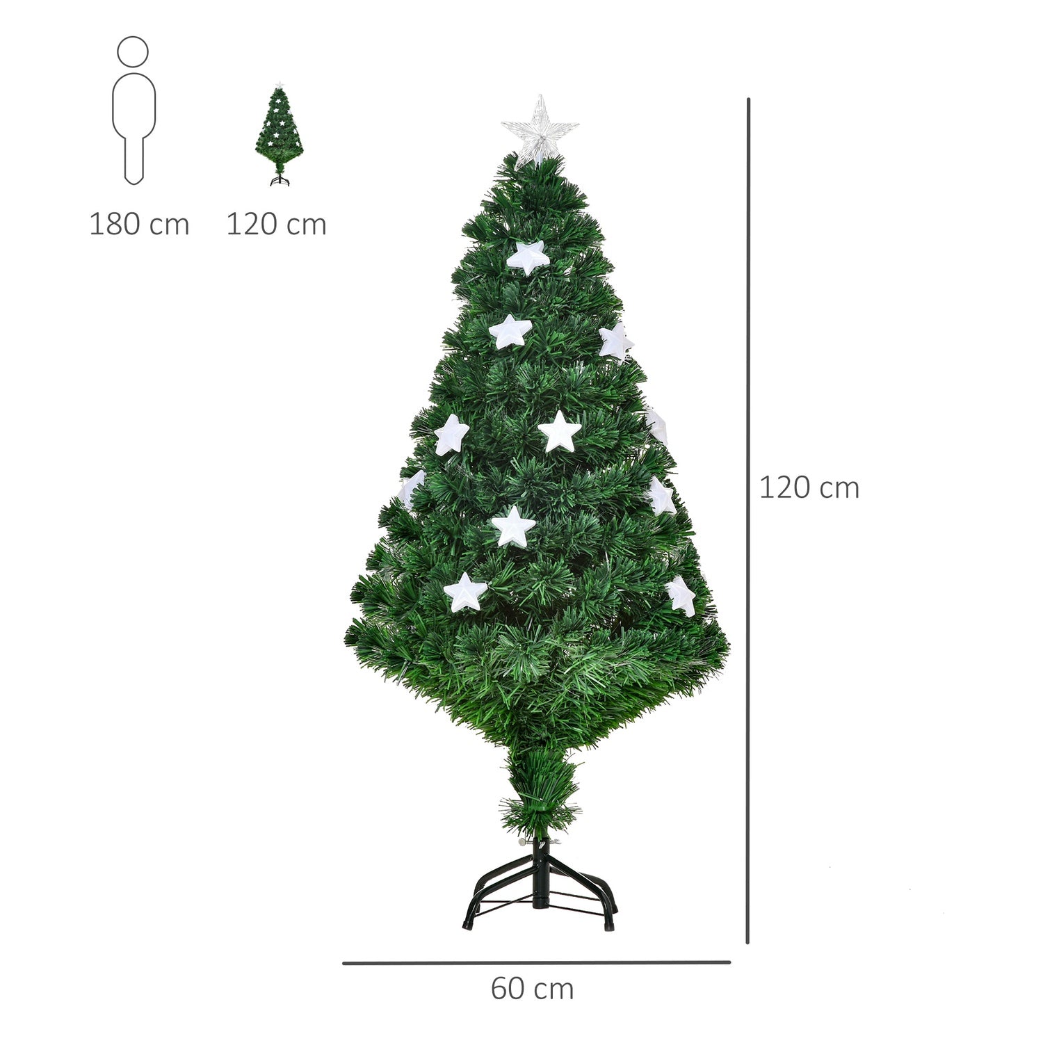 120 cm LED konstgjord julgran med 16 ljus