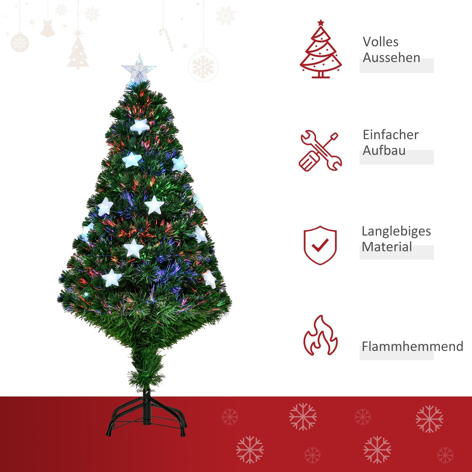 120 cm LED konstgjord julgran med 16 ljus