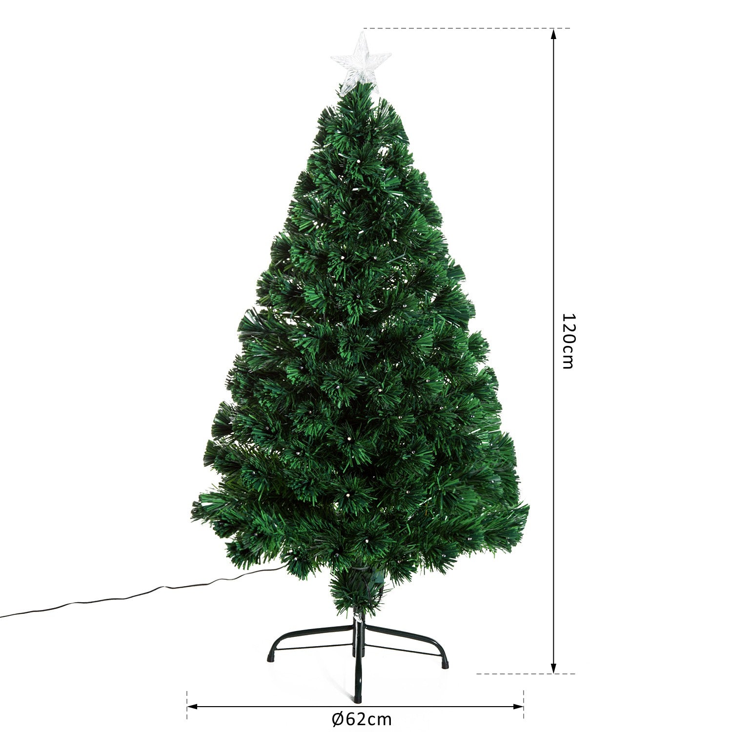 120 cm konstgjord julgran med LED-fiberljus