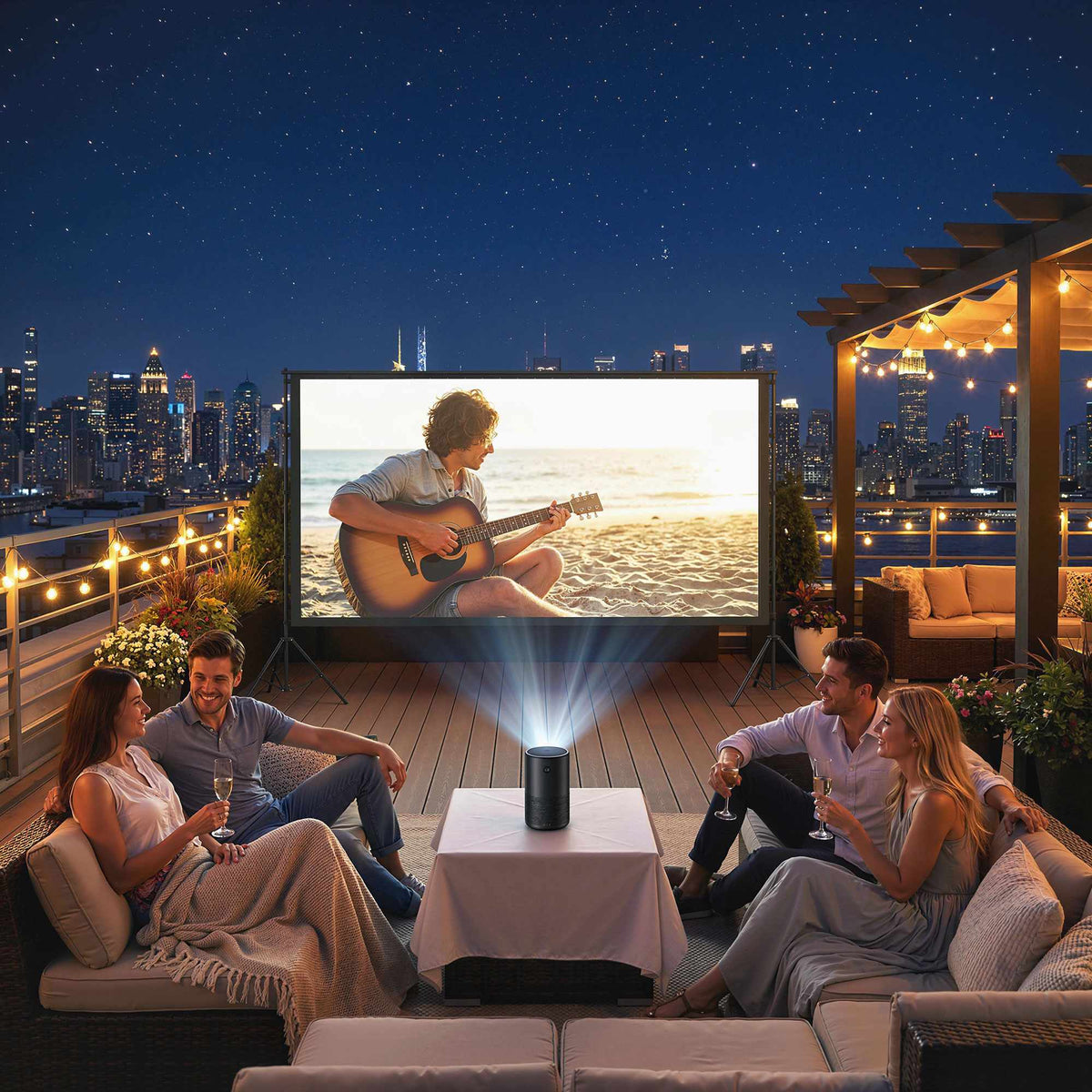 120" projekční plátno, 4K/8K, dvojitý stojan