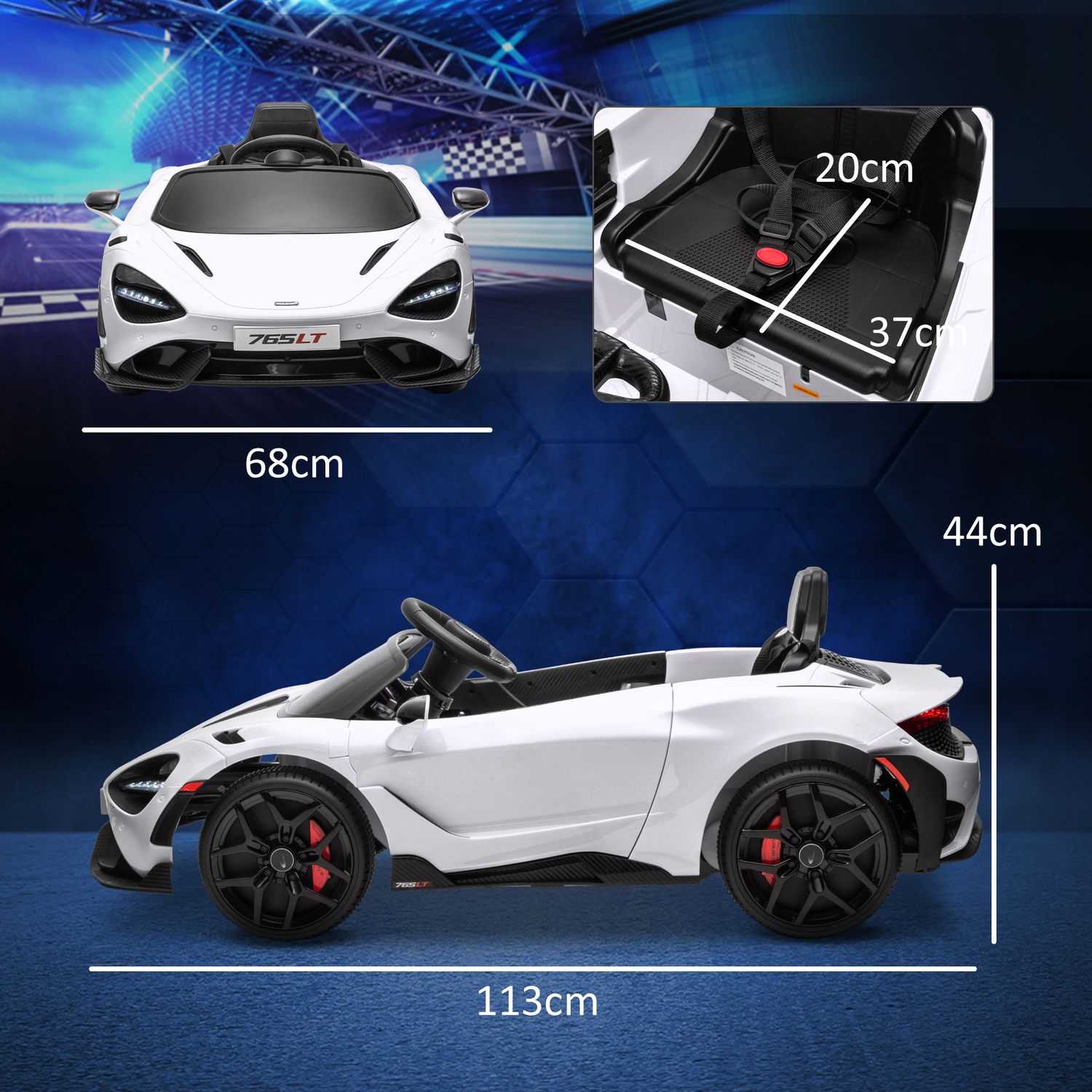 Dětské elektrické auto 12 V s dálkovým ovládáním, světly a hudbou