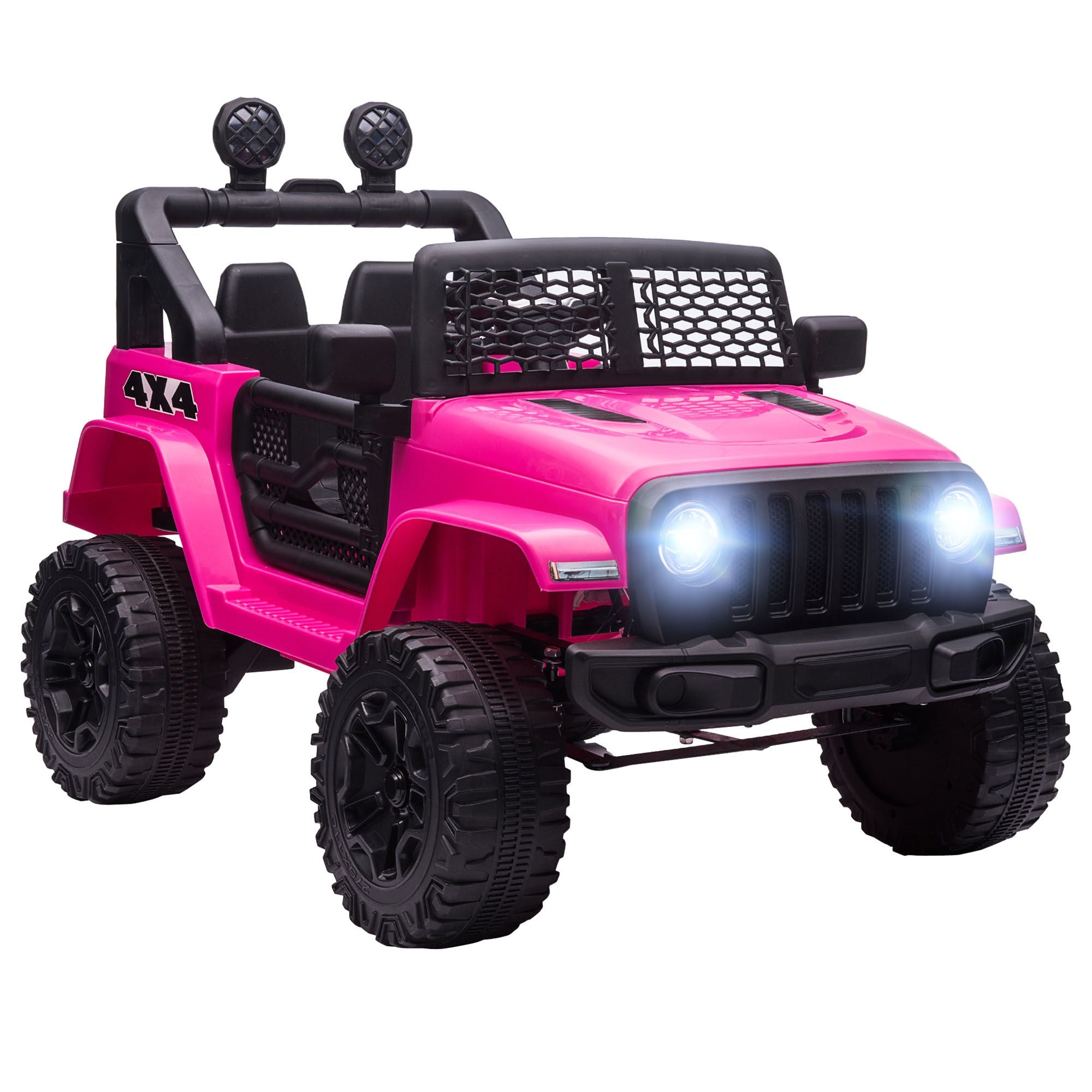 12V elektrisk åkbil för barn, fjärrkontroll, rosa