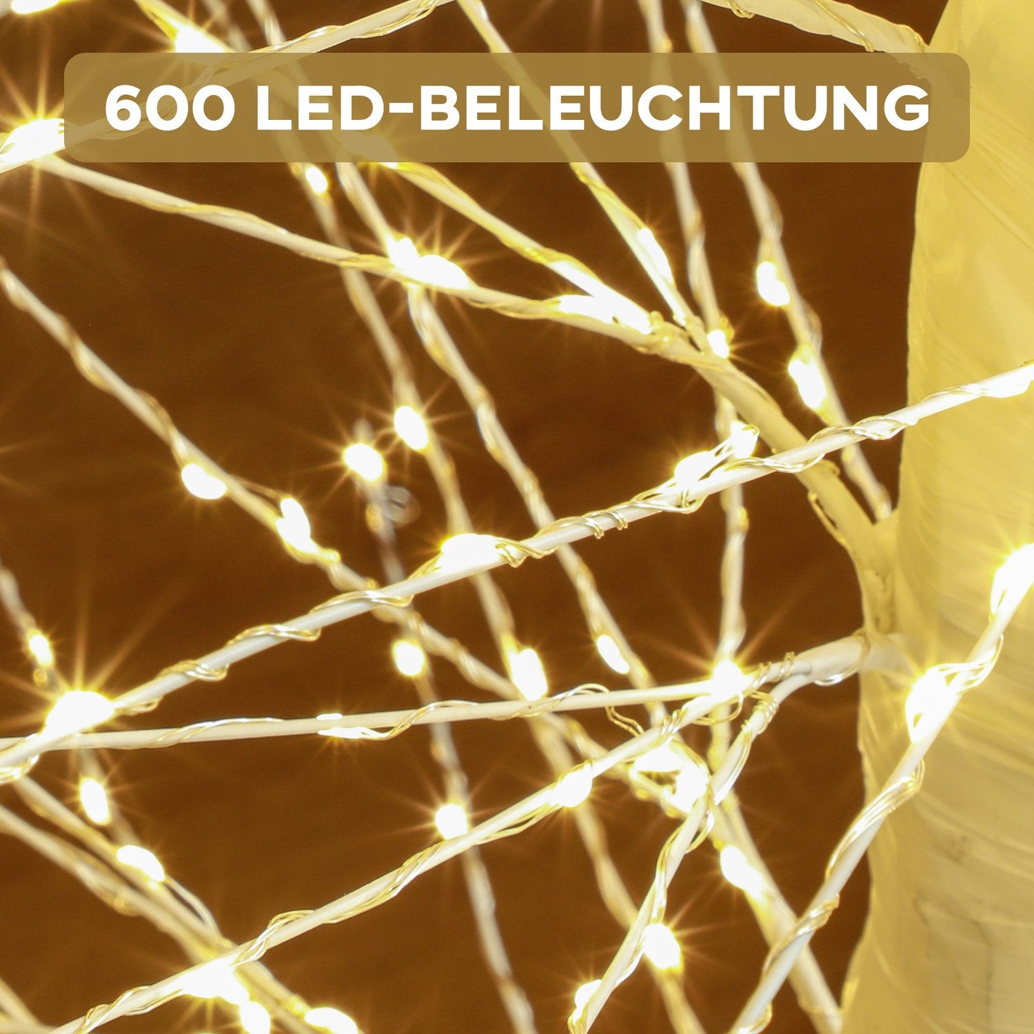 150 cm umělý vánoční stromek, 600 LED světel, do interiéru i exteriéru