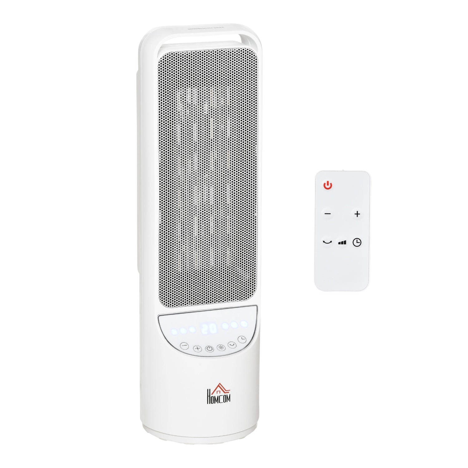 2000W keramisk tornvärmare, fjärrkontroll & timer, vit