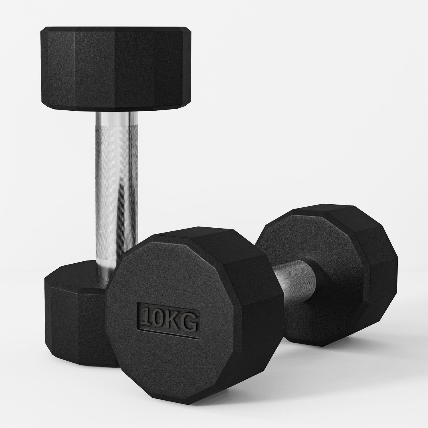 20 kg Hantelset i metall, Halkfri, Svart, Styrketräning