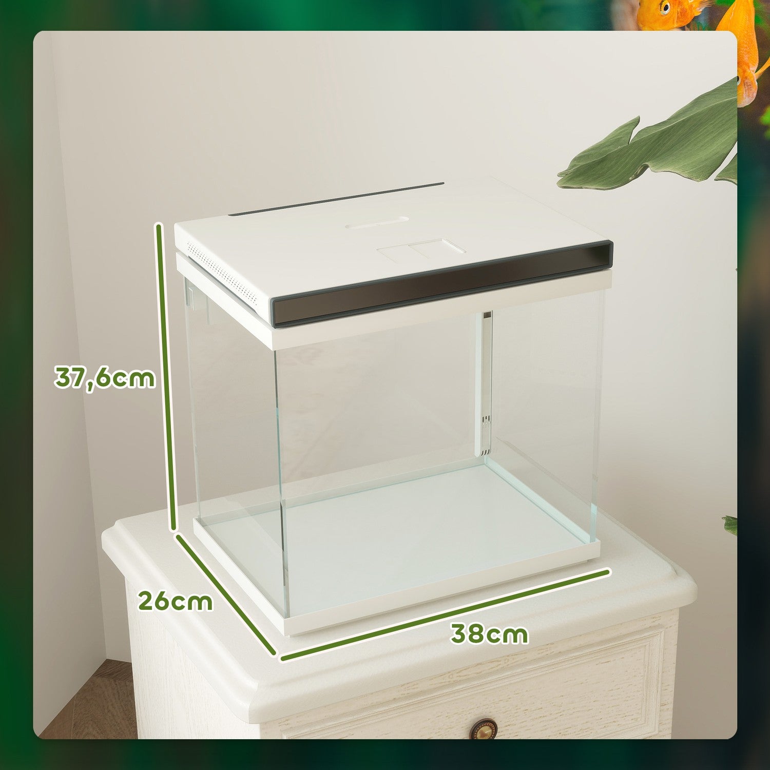 Akvárium 26L s LED osvětlením, filtrem a vodní pumpou