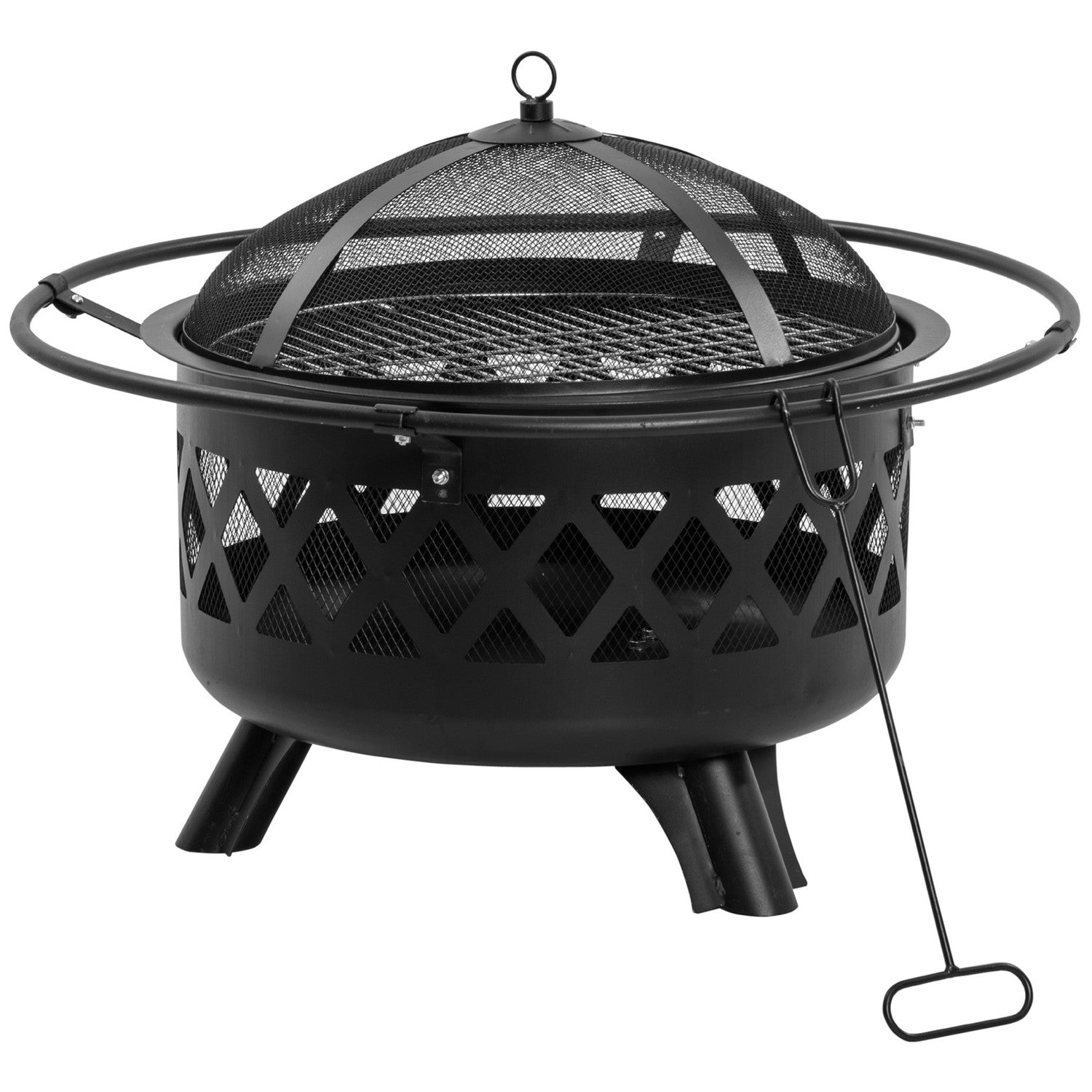 2-i-1 Fire Pit & Grill med gnistskydd Ø82 Cm
