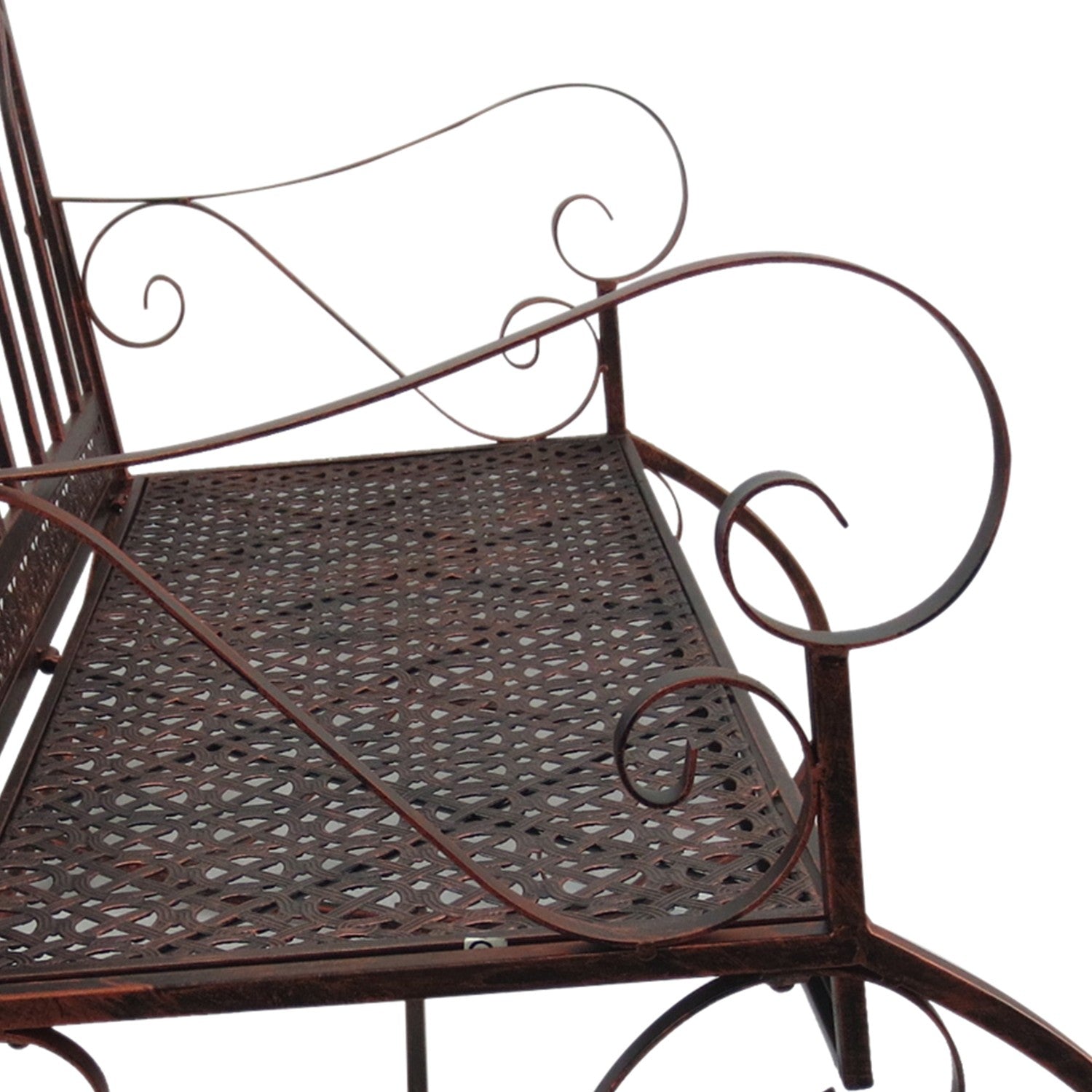 2-sits metall trädgårdsbänk – bronsröd finish