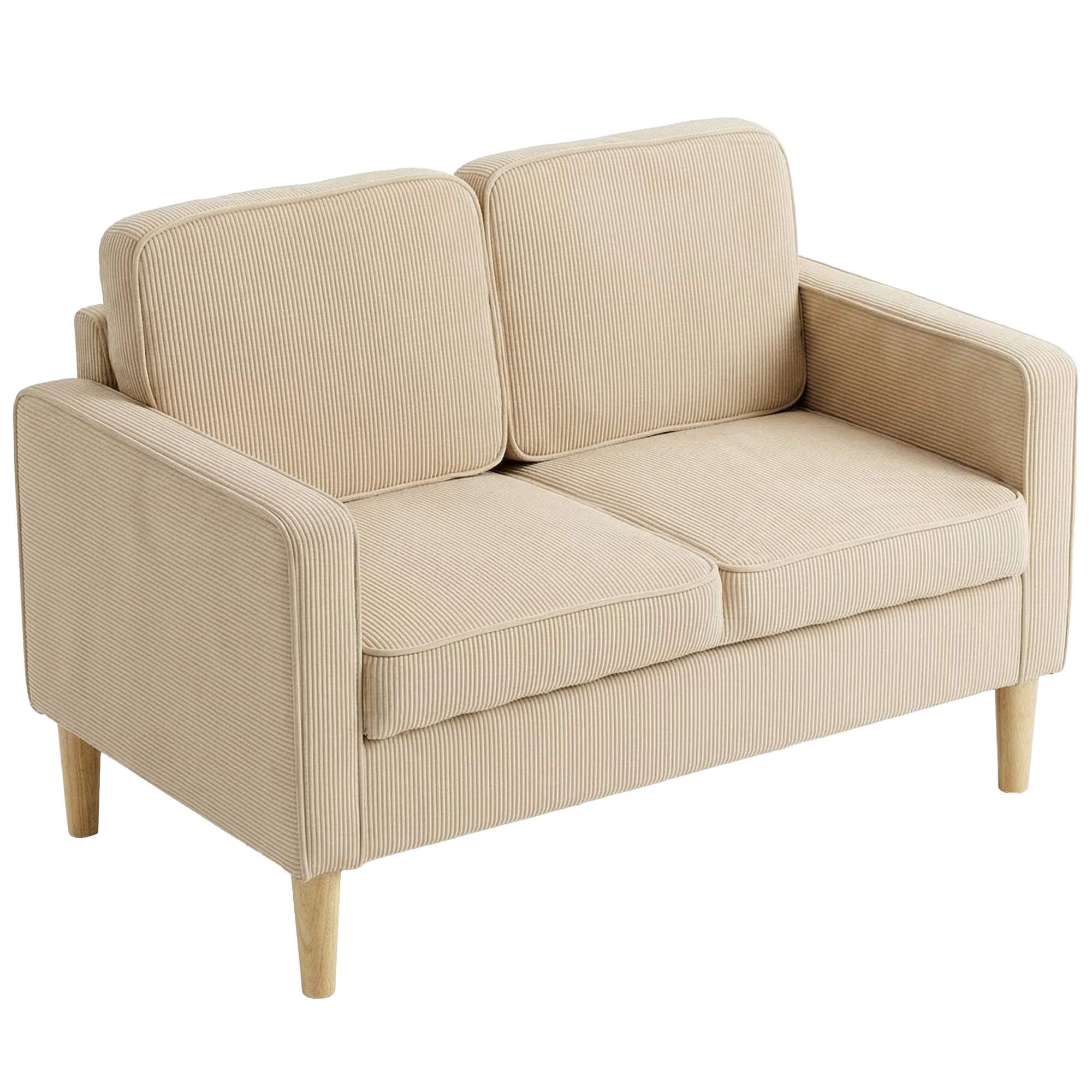 2-sits soffa i manchester med förvaring, beige, 117 x 63 cm
