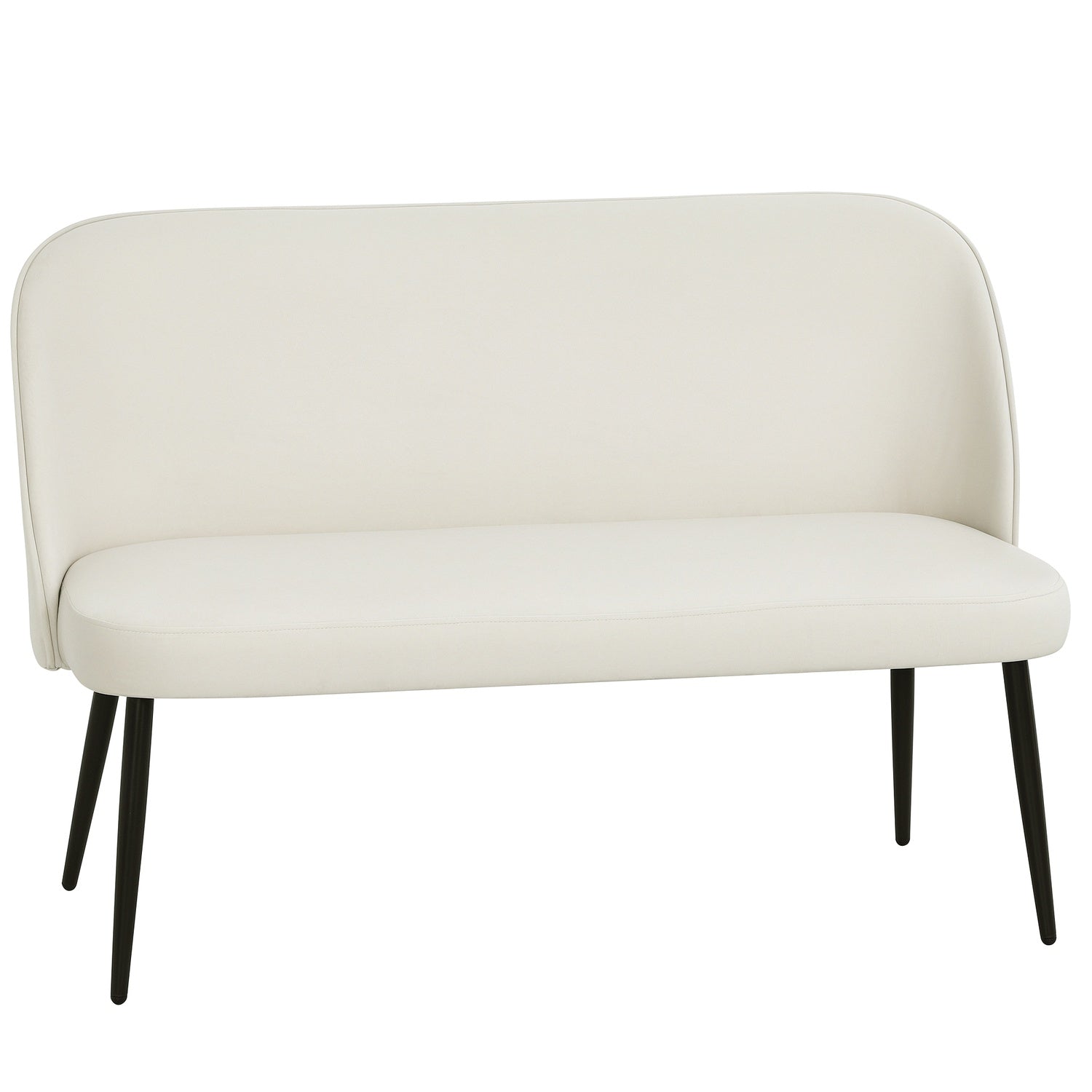 2-sitssoffa, sammetsliknande tyg, metall- och träram, beige