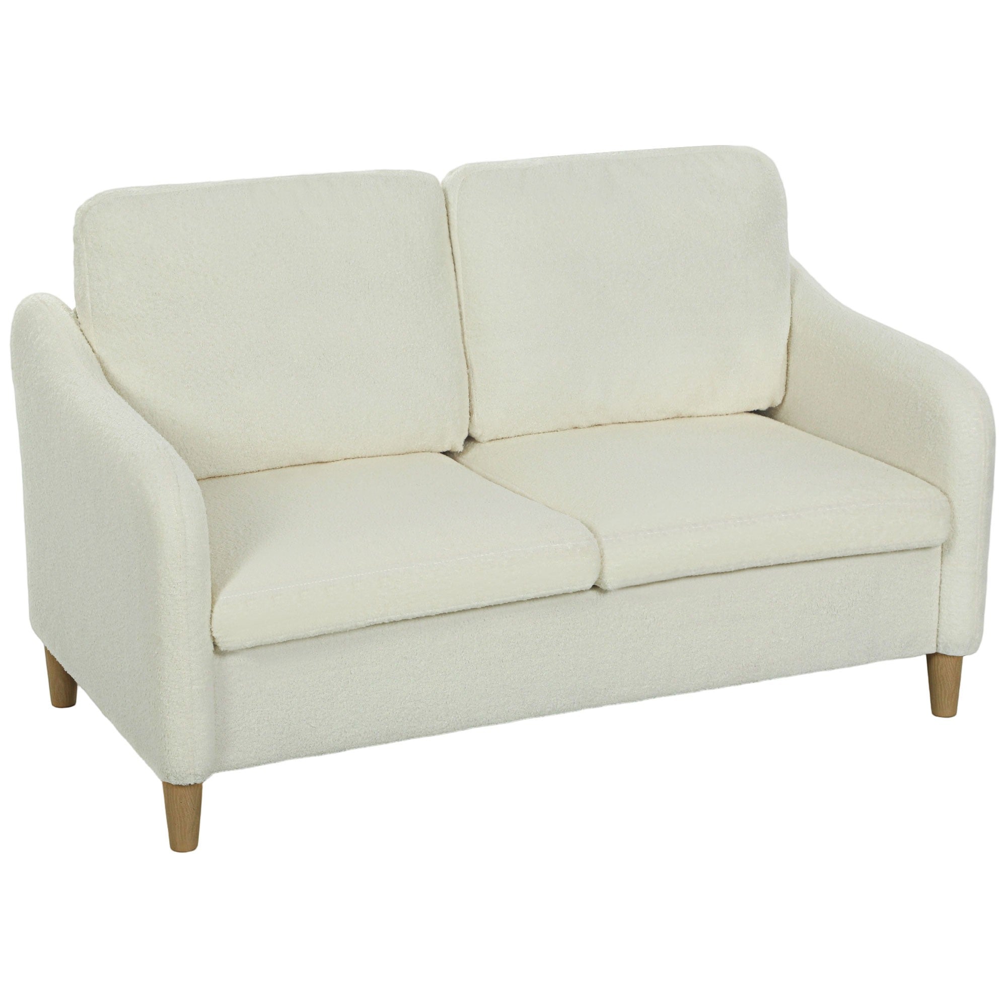 2-sitssoffa, sherpafleece, 137 cm, krämvit