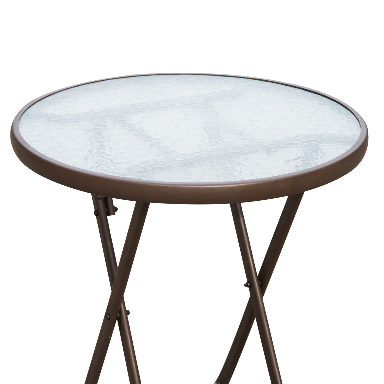 3-delad polyrattan fällbar bistroset för balkong – Brun