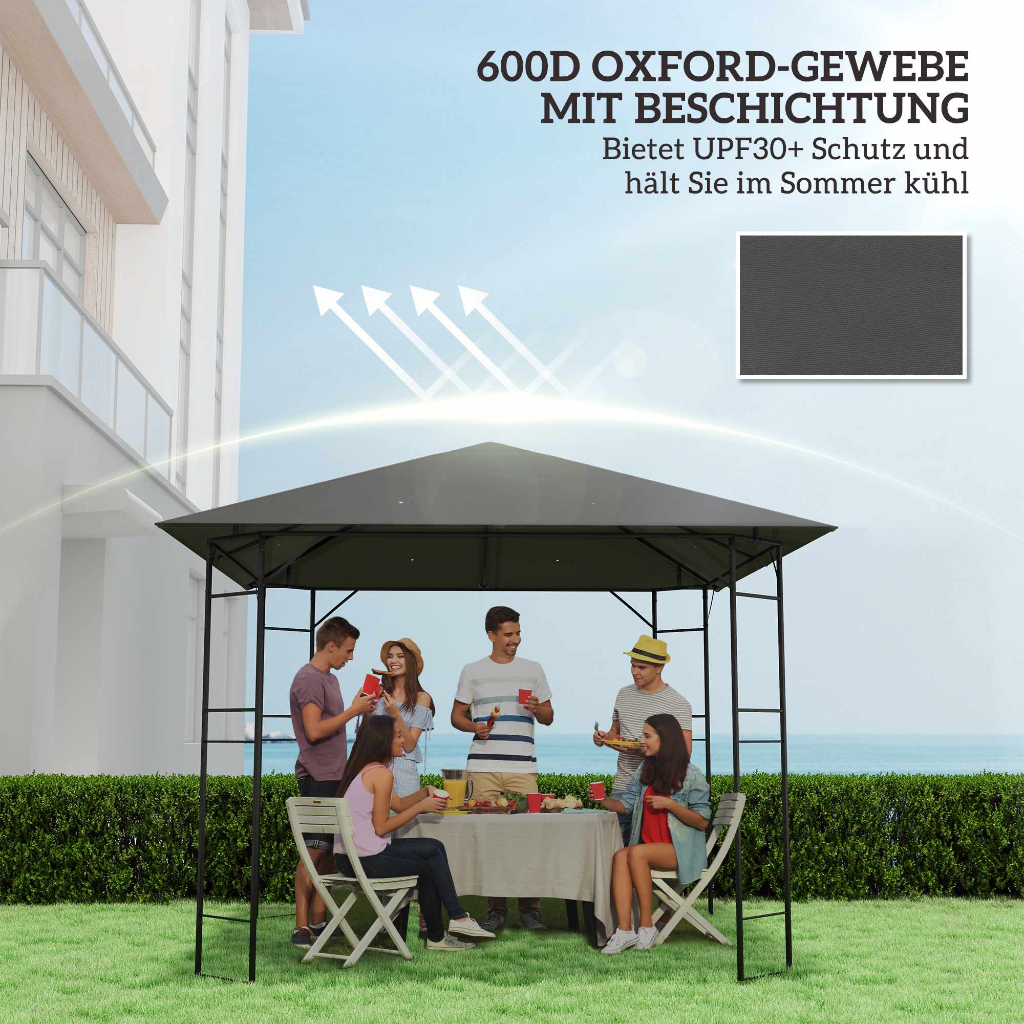3x3m Paviljong Ersättningstak, Vattenavvisande, UPF30+