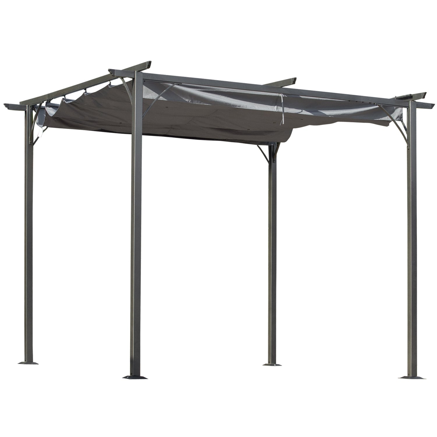 3x3m Pergola Gazebo med skjuttak, vattentätt UV-skydd