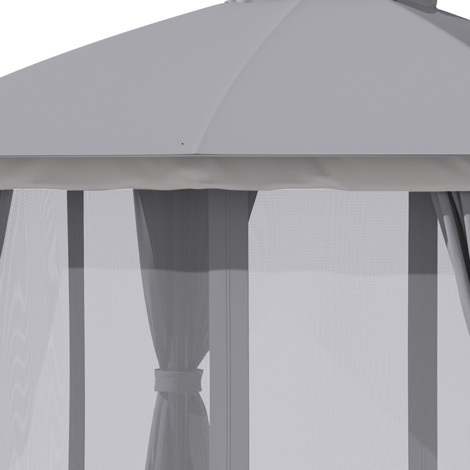 3x3m Trädgårdstält Med Dubbeltak & Myggnät