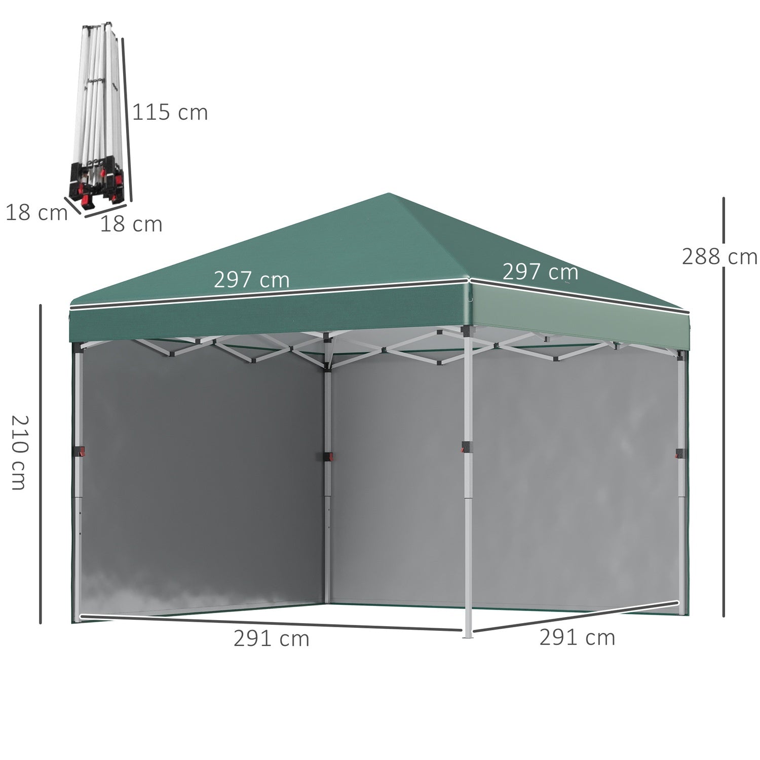 3x3m vodoodpudivý skládací altán, UV ochrana 30+
