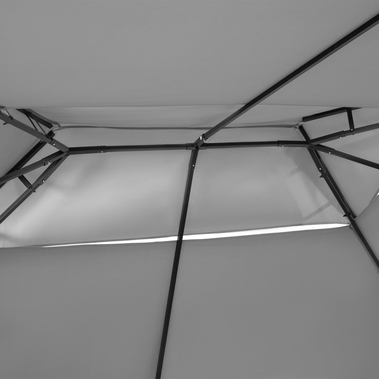Tmavě šedý vodotěsný zahradní pavilon 3x4m se 6 panely