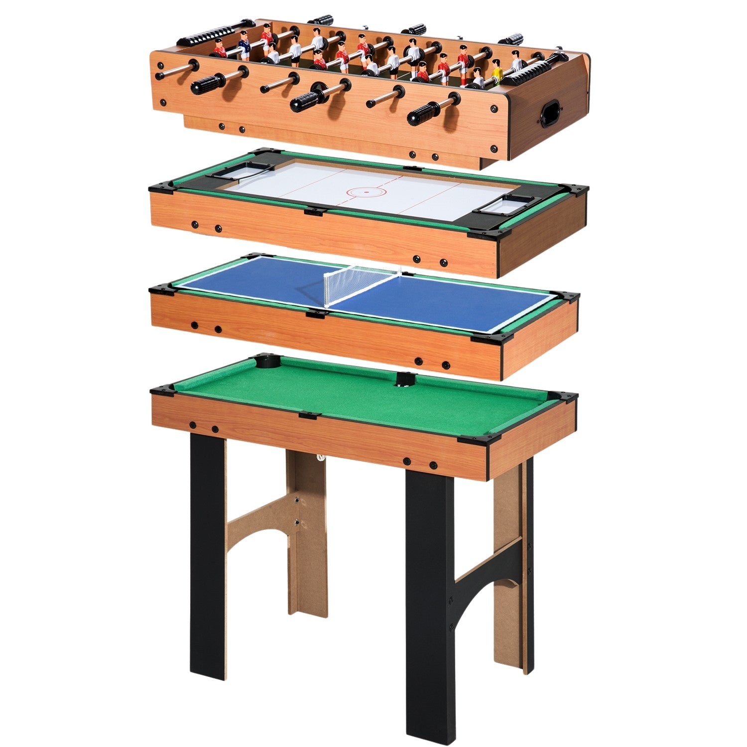 4-i-1 multispelbord: Fotboll, hockey, biljard, tennis