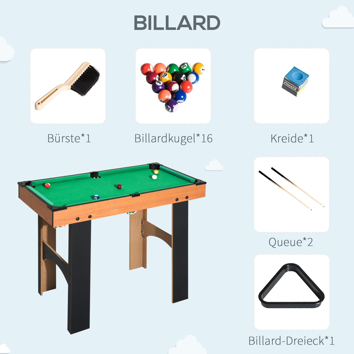 4-i-1 multispelbord: Fotboll, hockey, biljard, tennis