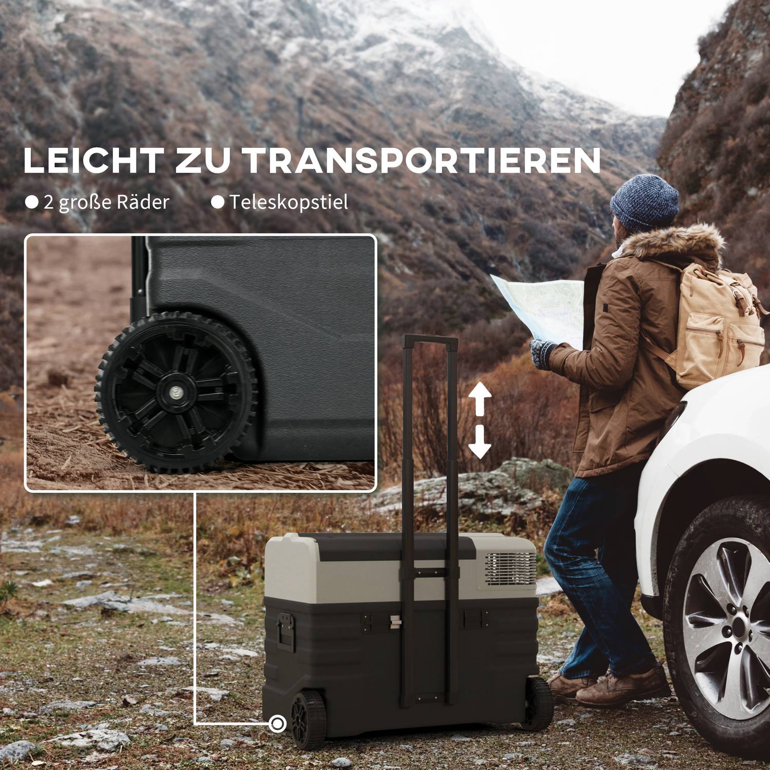 Přenosný autochladicí box 56L, 12/24V a 240V, -20°C, režimy Eco/Max