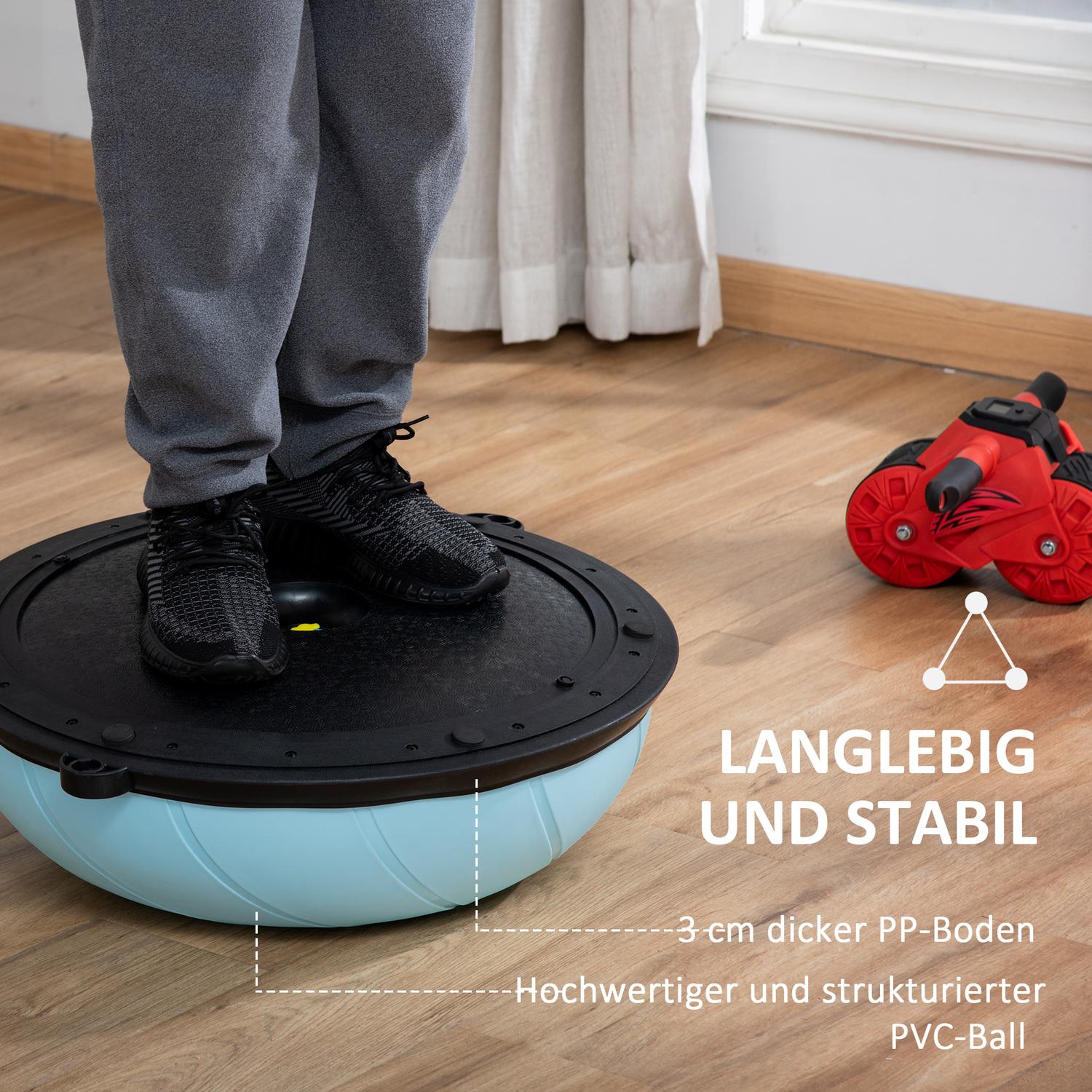 58 cm Half Yoga Ball Trainer med rep för balansstabilitet
