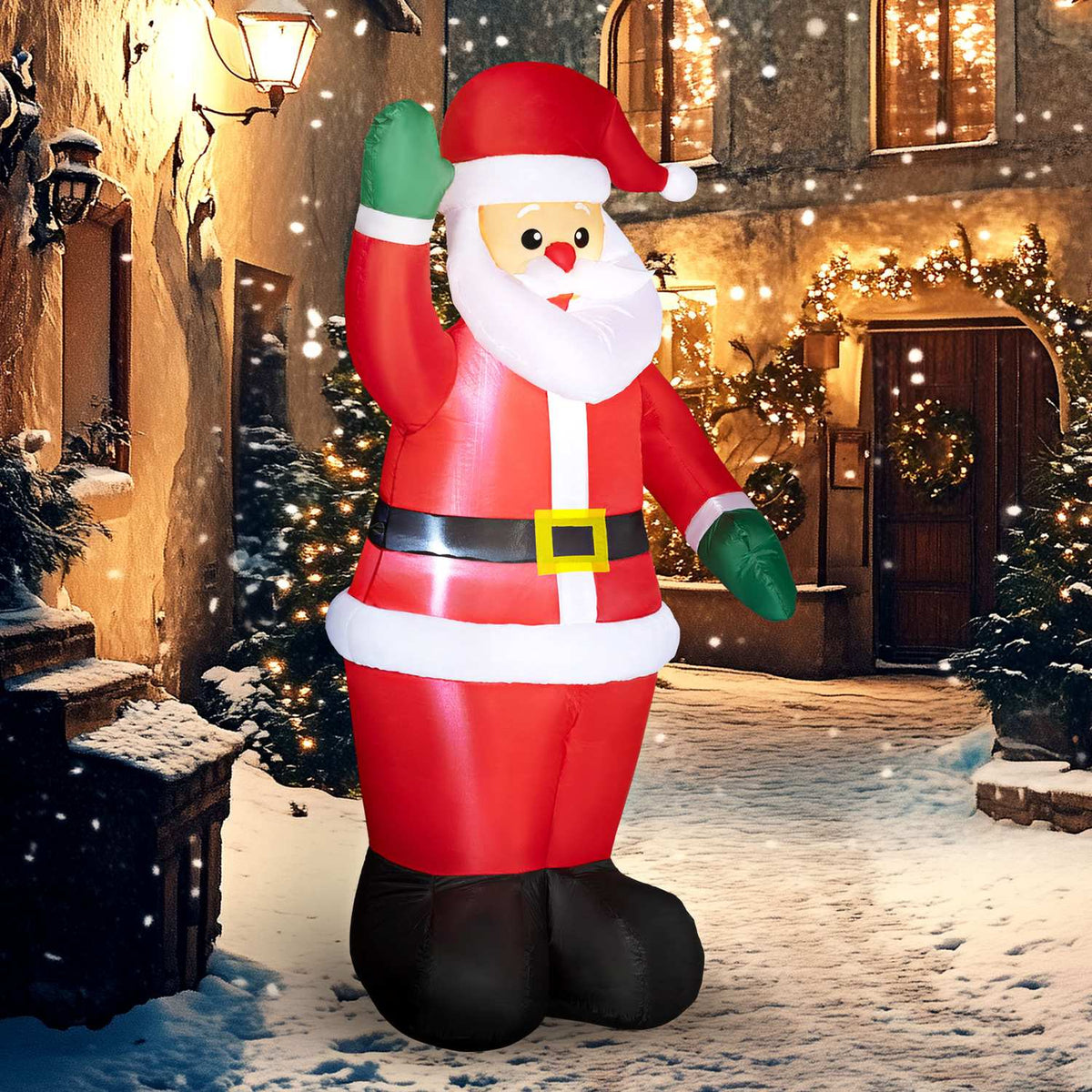 6ft nafukovací Santa Claus s LED světly, pro interiér i exteriér