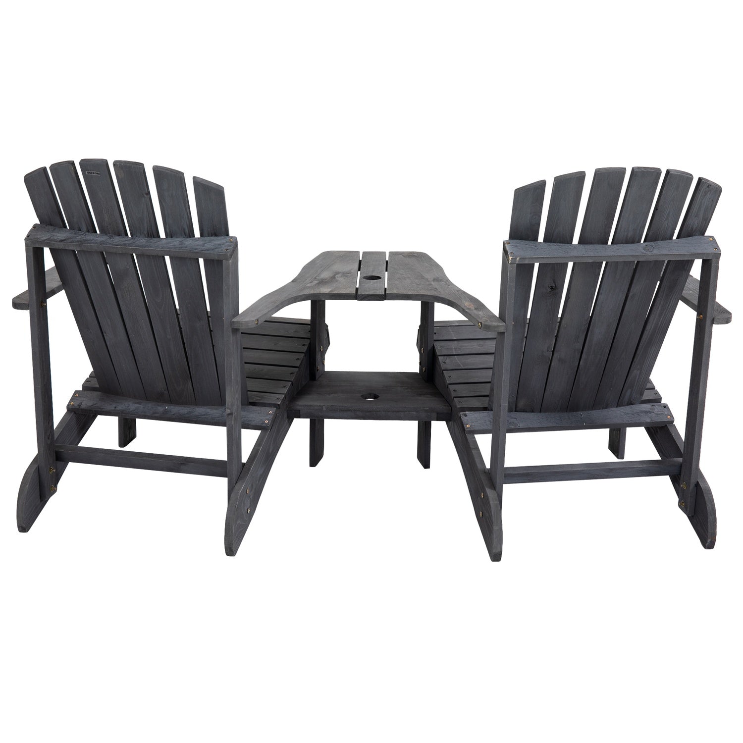 Adirondack 2-sits trädgårdsstolset, trä, mörkgrå
