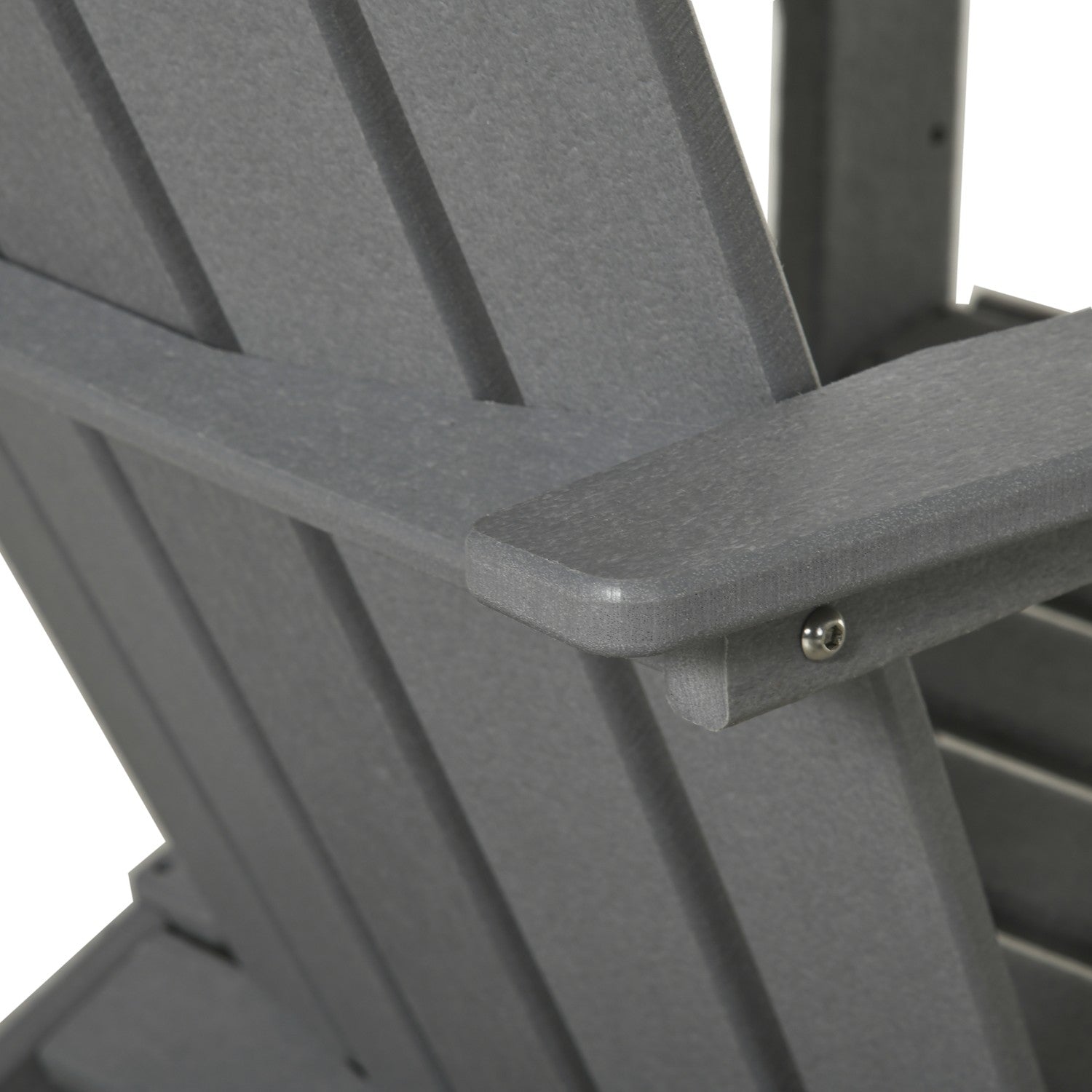 Adirondack trädgårdsstol i plast med mugghållare, grå