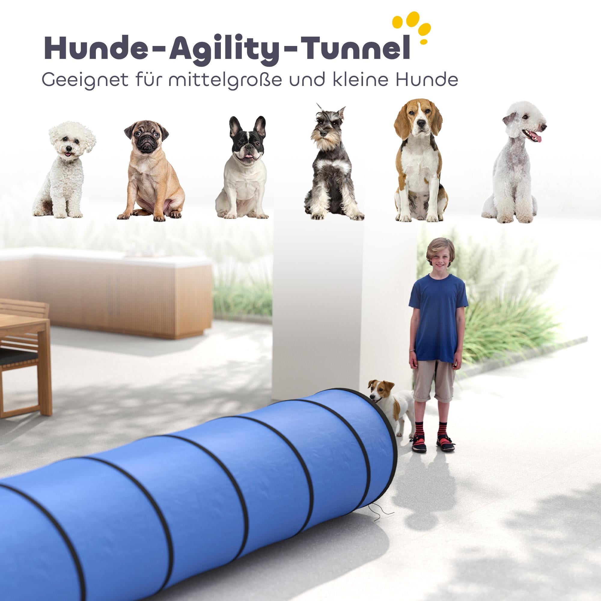 Agilitytunnel för hundar, 300 cm, Oxfordtyg, med ankare