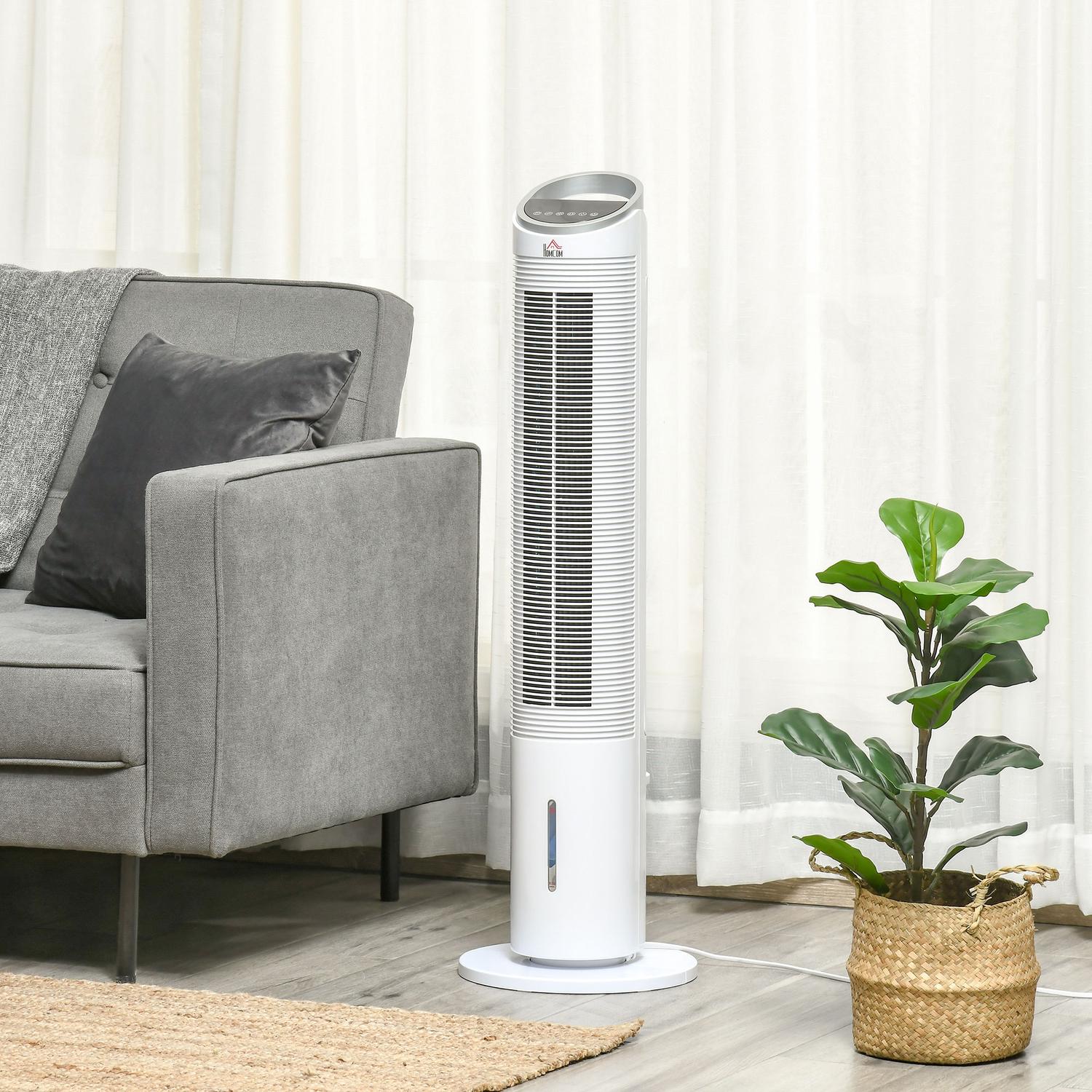 Air Cooler Tower Fläkt – Vattenkylning, fjärrkontroll, timer, 60W
