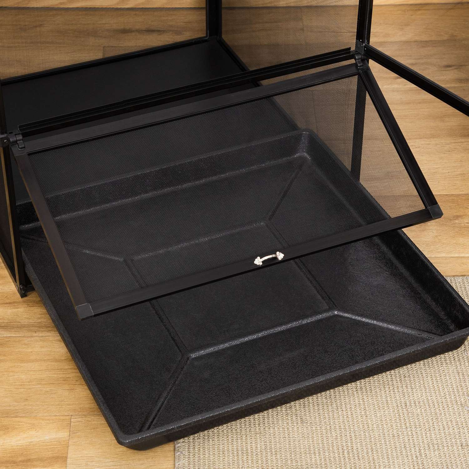 Aluminium Mesh Terrarium, Svart, 60x60x120 cm för reptiler