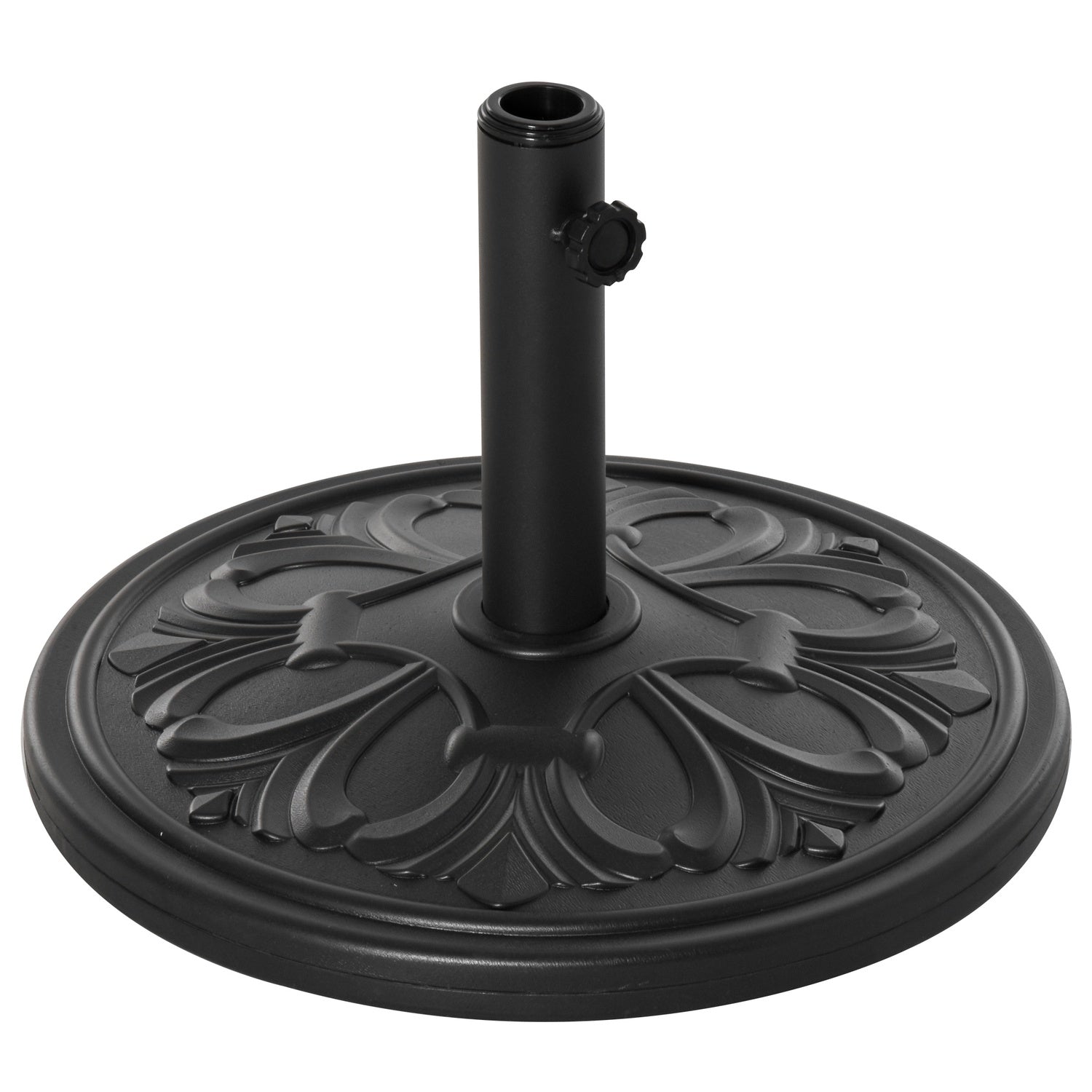 Antik svart paraplybas, 13 kg, plast och cement